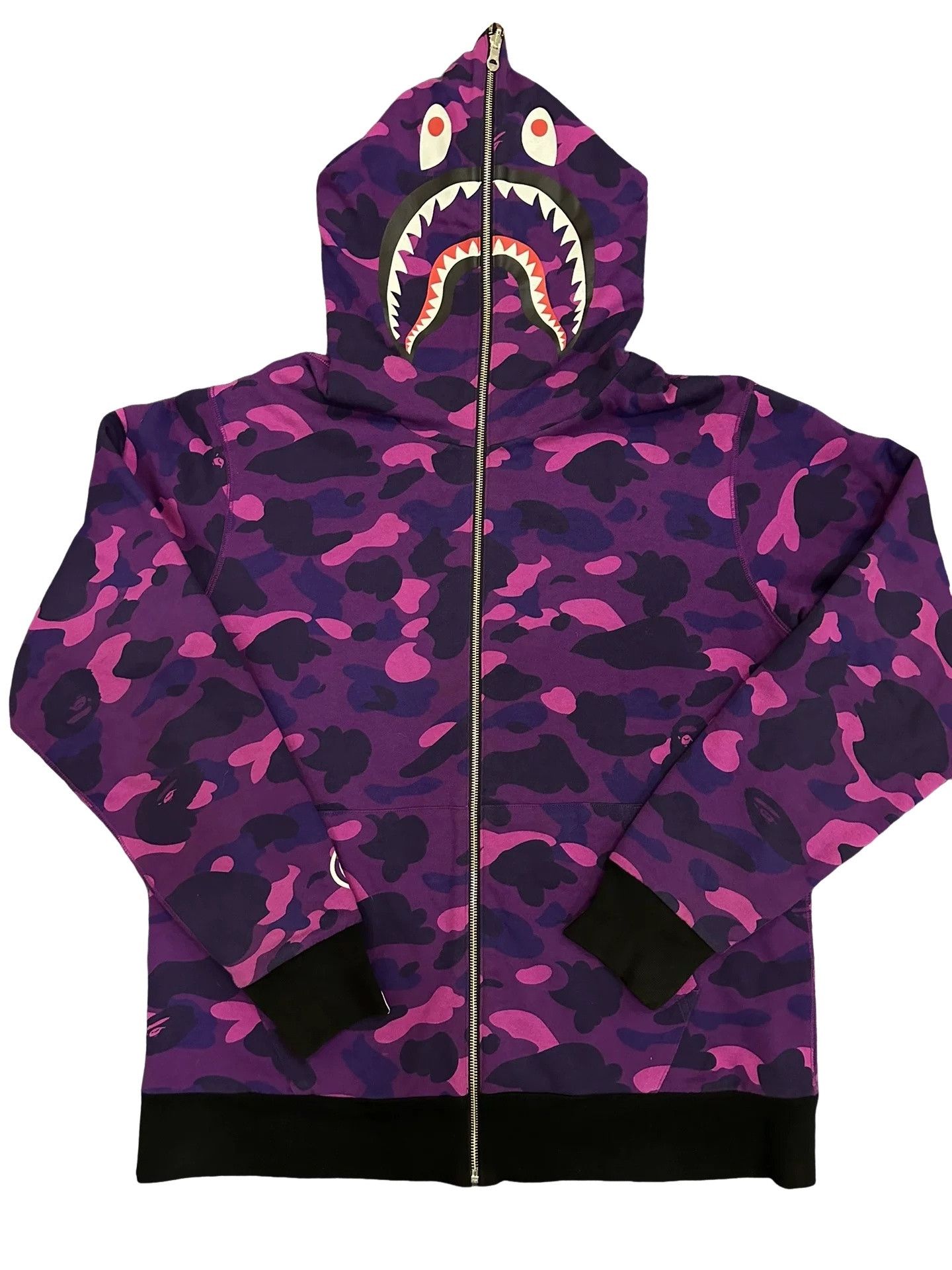 Bape BAPE Purple Camo Shark Hoodie Size XXL Size US XXL / EU 58 / 5 - 1 Thumbnail