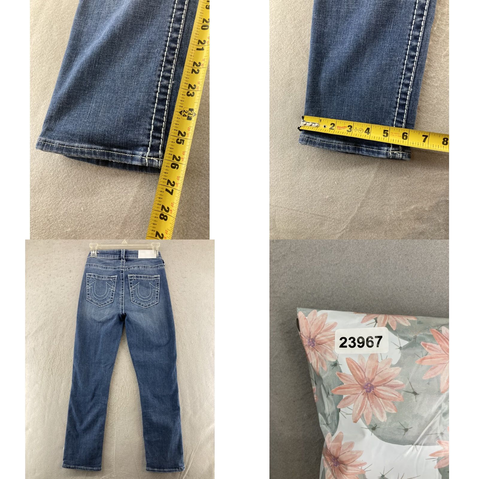 True Religion True Religion Jeans Womens 26 Denim Straight 26x26 Blue Stretch Pockets 5-Pocket Design Regular Jeans Mens Womens Boys Girls Size 26" / US 2 / IT 38 - 8 Thumbnail