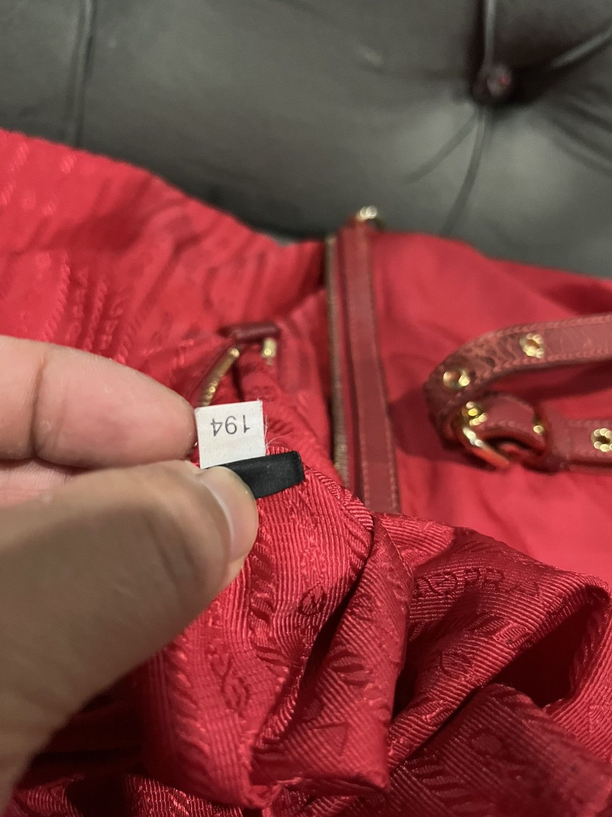 Prada Authentic Prada Tessuto Saffiano Rosso (Red) Nylon Tote Bag Size ONE SIZE - 19 Thumbnail