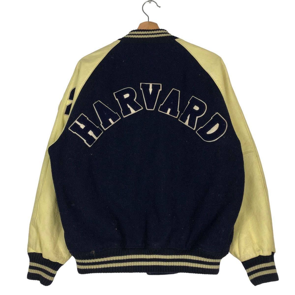 Vintage 🔥VINTAGE VARSITY JACKET LEATHER JUMPER HAVARD BASEBALL Size US L / EU 52-54 / 3 - 2 Thumbnail