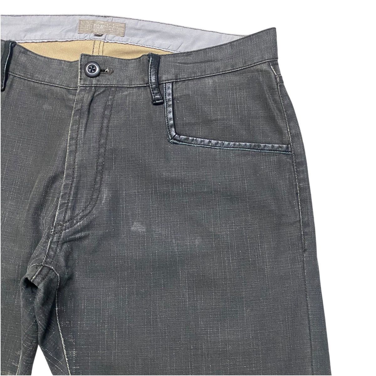 Japanese Brand Hiromichi Nakano Black Waxed Denim Flare Jeans Hedi Slimane Size US 31 - 5 Thumbnail