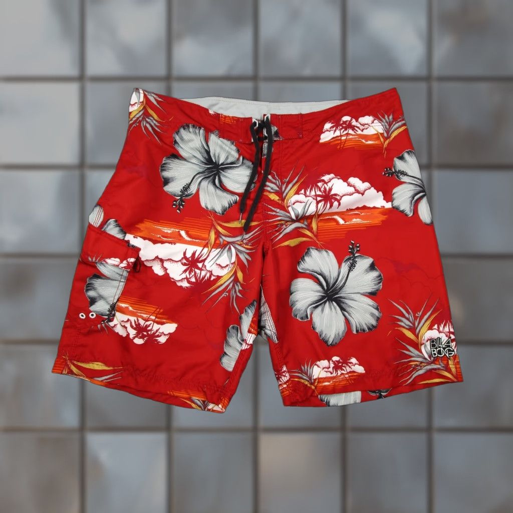 Billabong VINTAGE Billabong Board Shorts Mens 44 Red Floral Wide Leg 10" Swim Surf Y2K Size US 44 / EU 60 - 1 Thumbnail