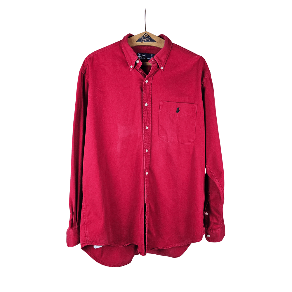 Polo Ralph Lauren Made in Canada 90s PRL Brushed Crimson Twill Shirt L Size US L / EU 52-54 / 3 - 2 Thumbnail