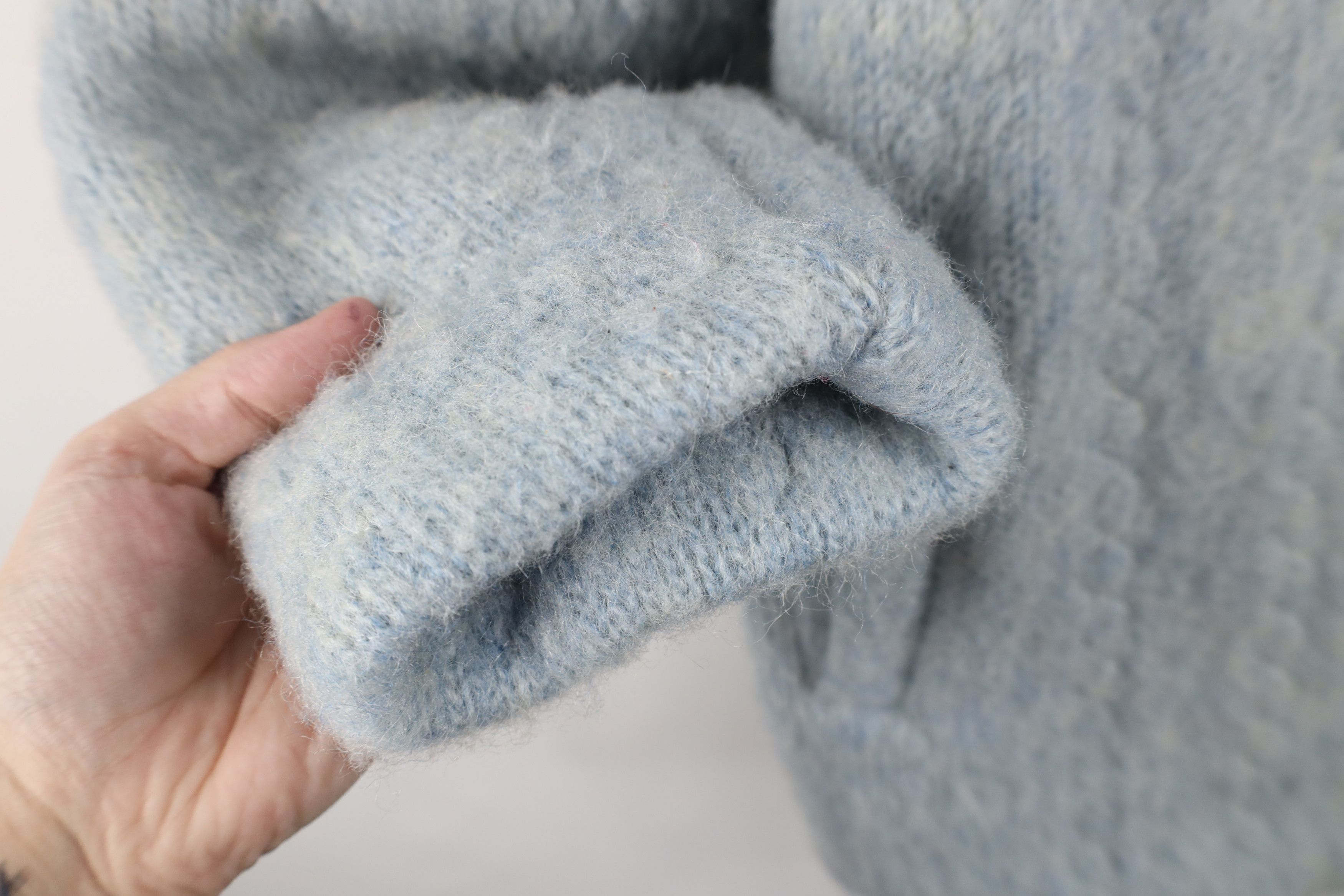 Vintage Vintage 60s 70s Streetwear Wool Full Zip Jacket Light Blue Size S / US 4 / IT 40 - 5 Thumbnail