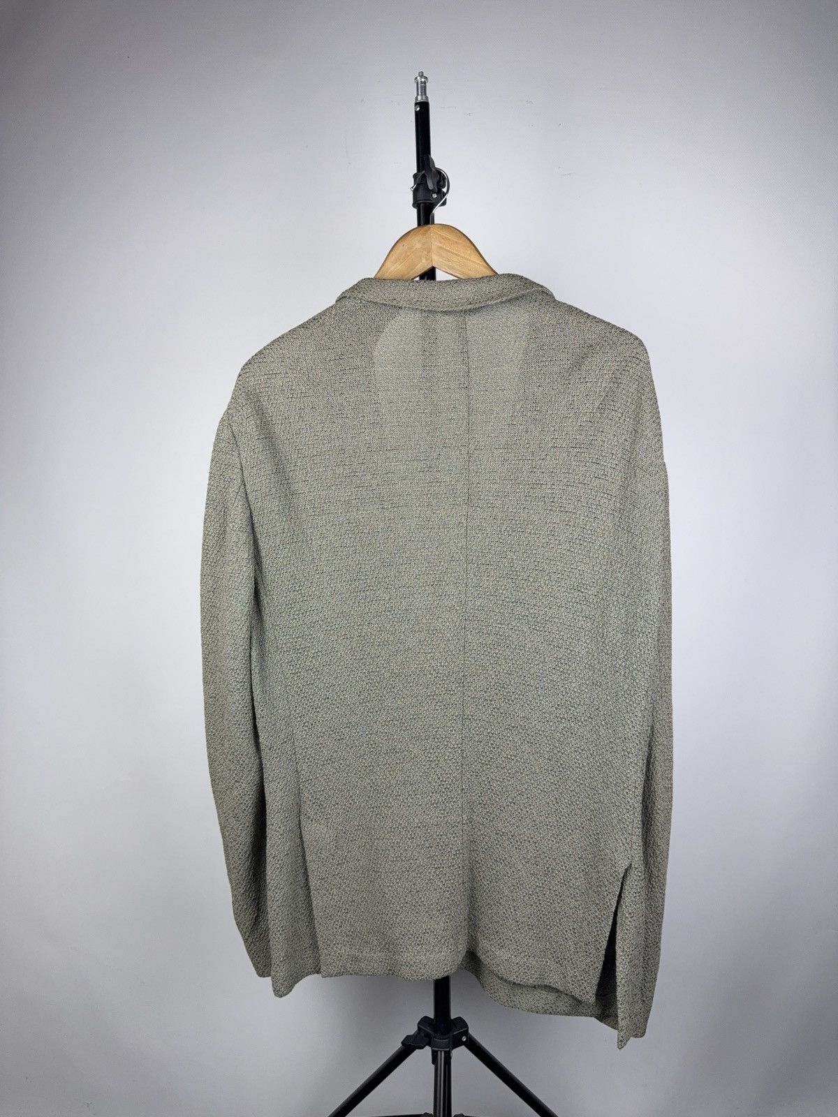 Hugo Boss Luxury Hugo Boss Stretch Knit Blazer Textured Gray Jacket Size 44R - 7 Thumbnail