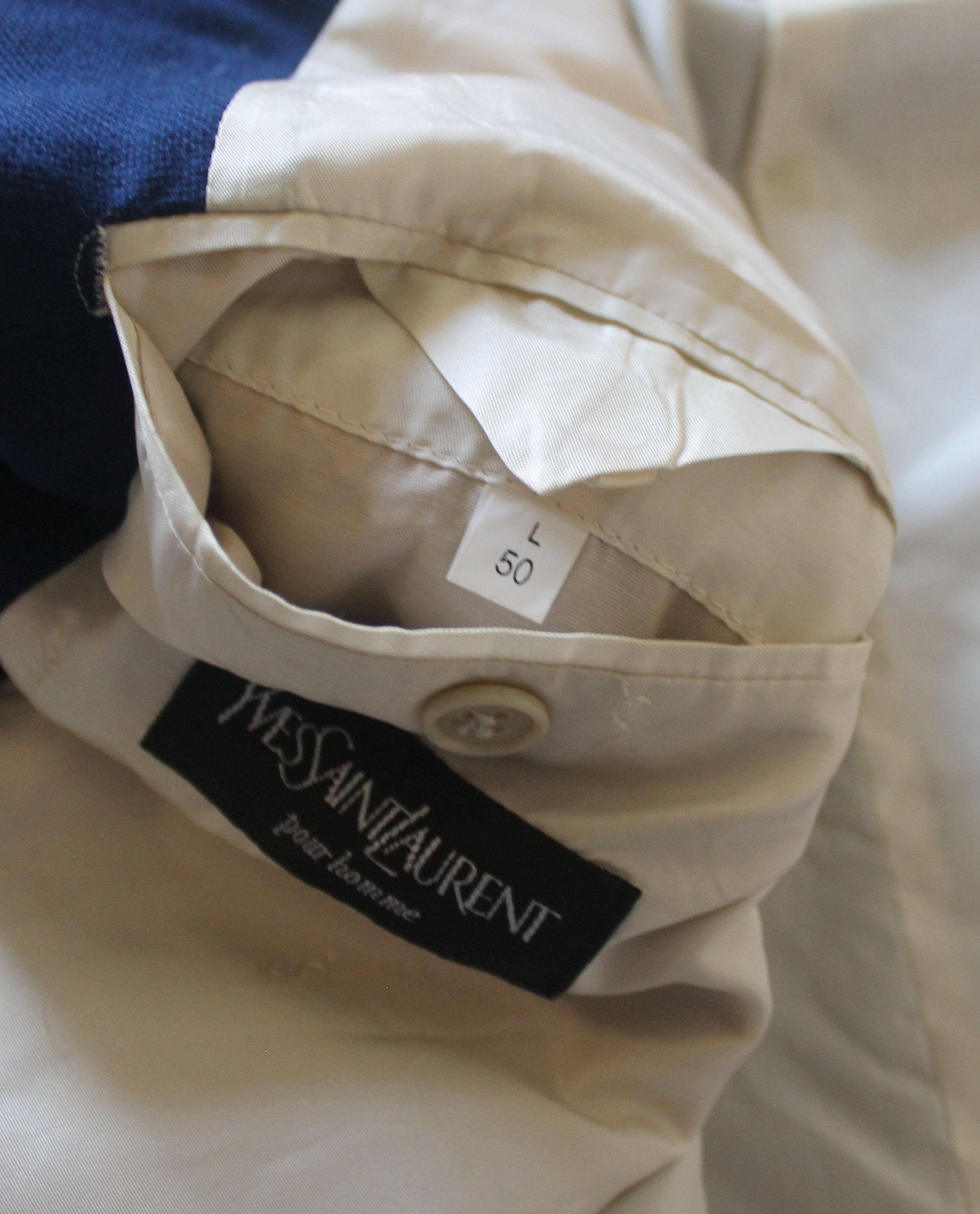Vintage × Yves Saint Laurent Vintage Yves Saint Laurent New Navy Blazer Size 50R - 11 Thumbnail