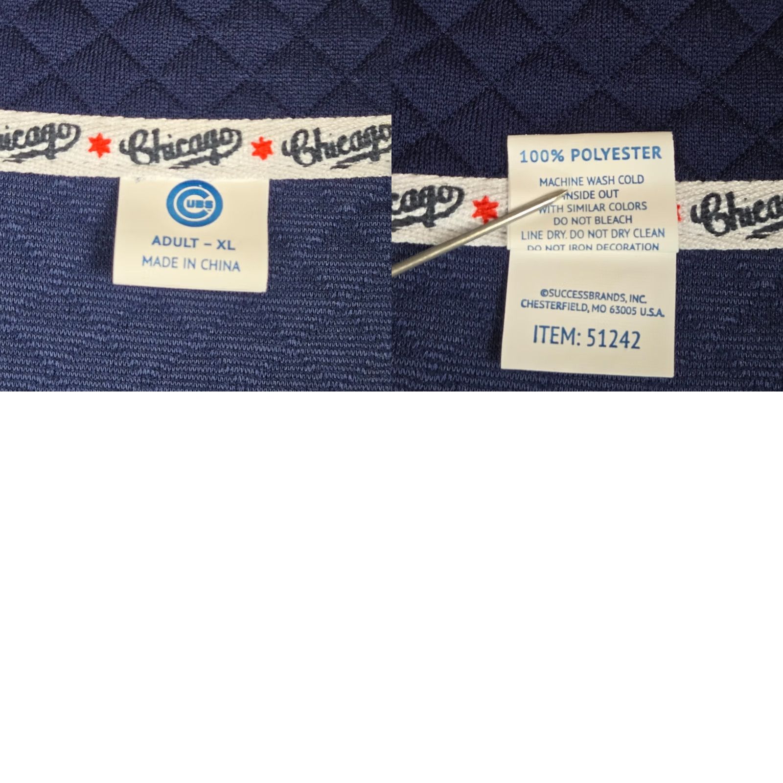 Logo 7 VINTAGE Chicago Cubs Teacher Logo Men’s 1/4 Zip Quilted Pullover Size US XL / EU 56 / 4 - 9 Thumbnail