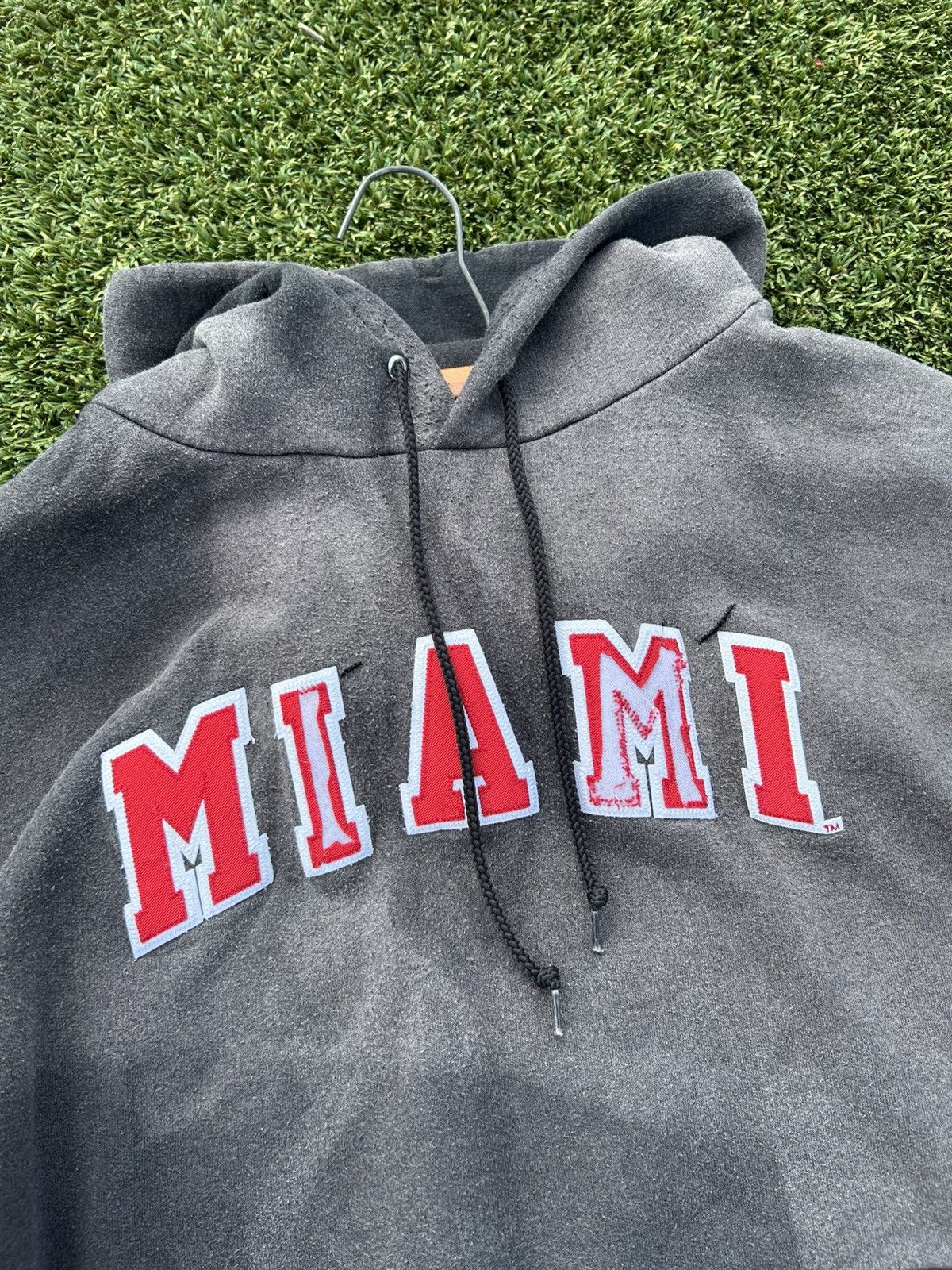 Champion Vintage 90s Distressed THRASHED Miami Grunge Hoodie Size US XL / EU 56 / 4 - 5 Thumbnail
