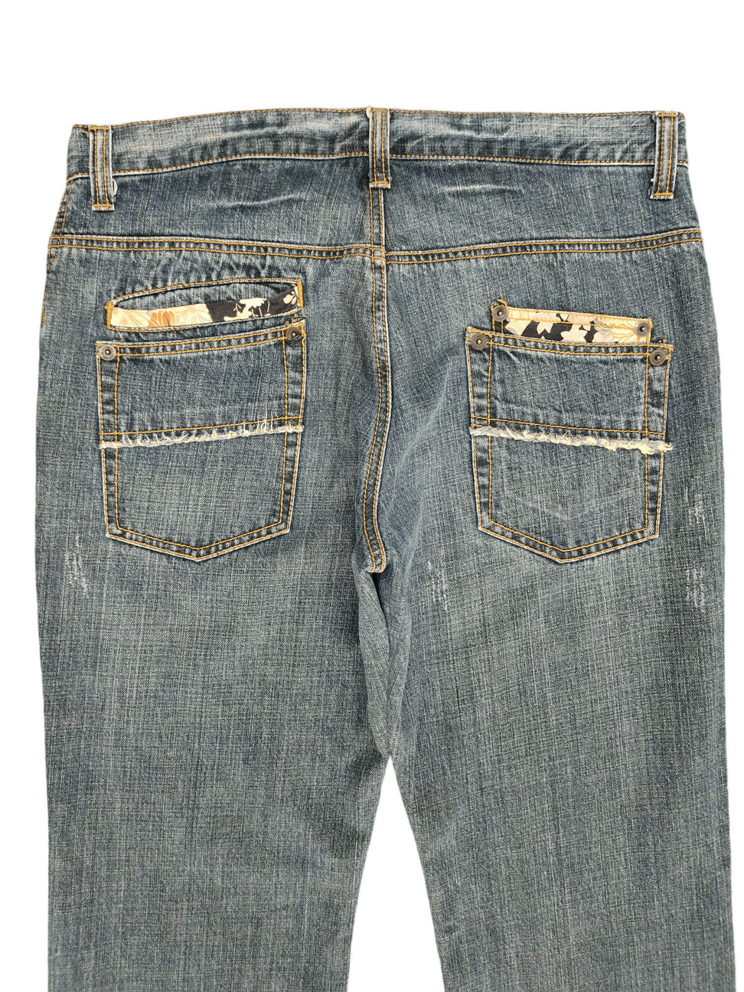 Karakuri Tamashii 2000s Calm Flow Sukajan Floral Distress Jeans Karakuri Style Size US 36 / EU 52 - 12 Thumbnail