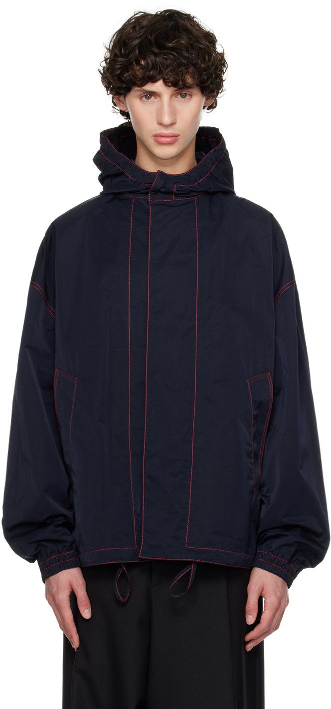 Bottega Veneta o1w1db10825 Tech Nylon Blouson Jacket in Navy Size US M / EU 48-50 / 2 - 1 Thumbnail