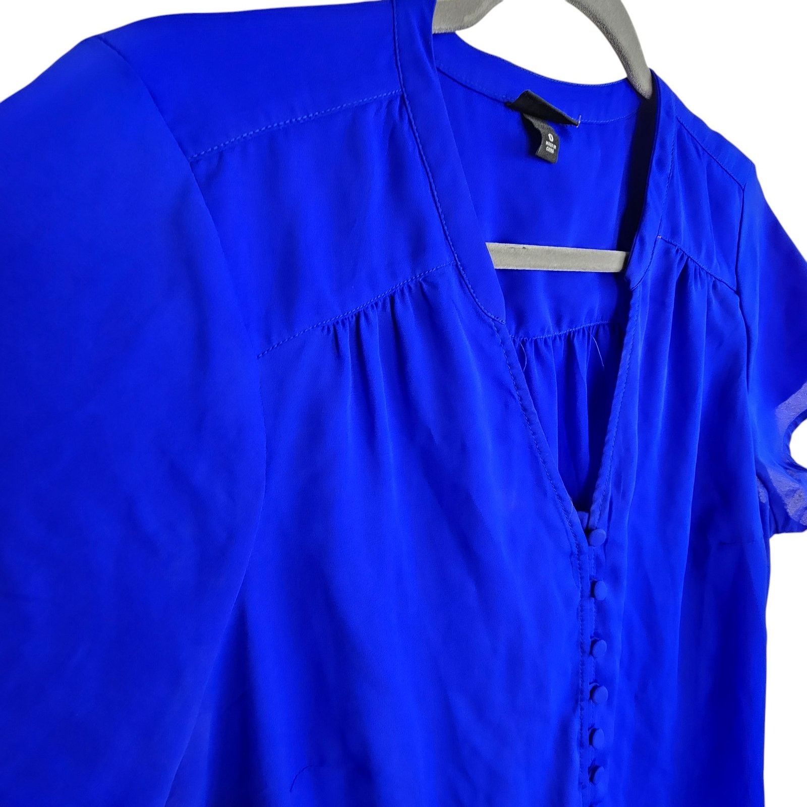 Corridor Torrid Womens Button Front Blouse Size 0X Cobalt Career Corp Size XL / US 12-14 / IT 48-50 - 5 Thumbnail