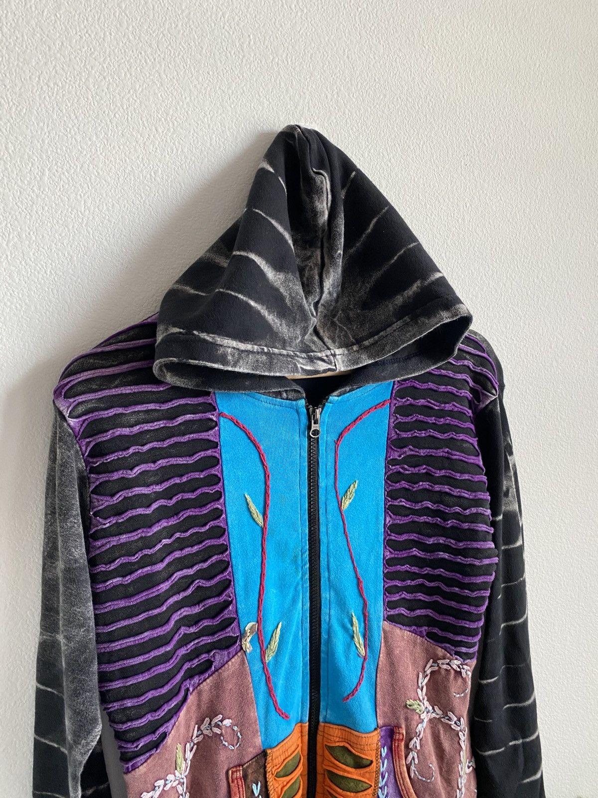 Japanese Brand Crazy 00s Patchwork Avant Garde Zip Up Hoodie Size US S / EU 44-46 / 1 - 4 Thumbnail