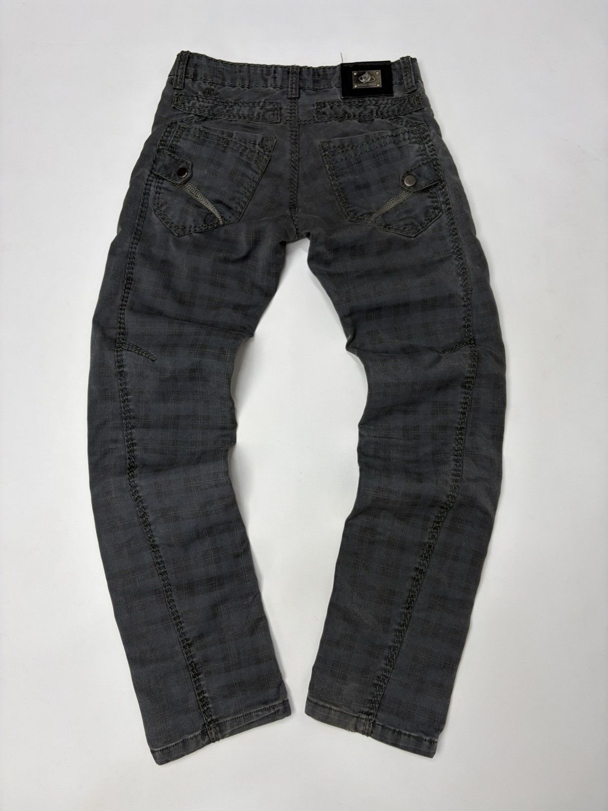 If Six Was Nine Vintage Diesel D&G Style Y2K Biker Panel Denim Jeans Grey Size US 32 / EU 48 - 9 Thumbnail