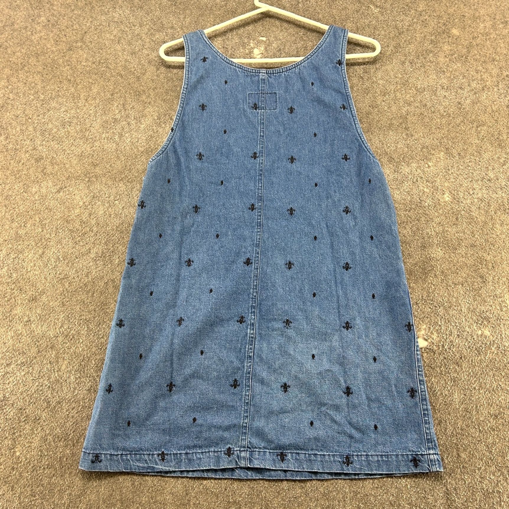 Denime VINTAGE Y2K Dress Womens 6 Denim Midi Sleeveless V-Neck Blue Cotton Pocket 90s Western Shirt Dress Tank Dress Womens Size M / US 6-8 / IT 42-44 - 3 Thumbnail