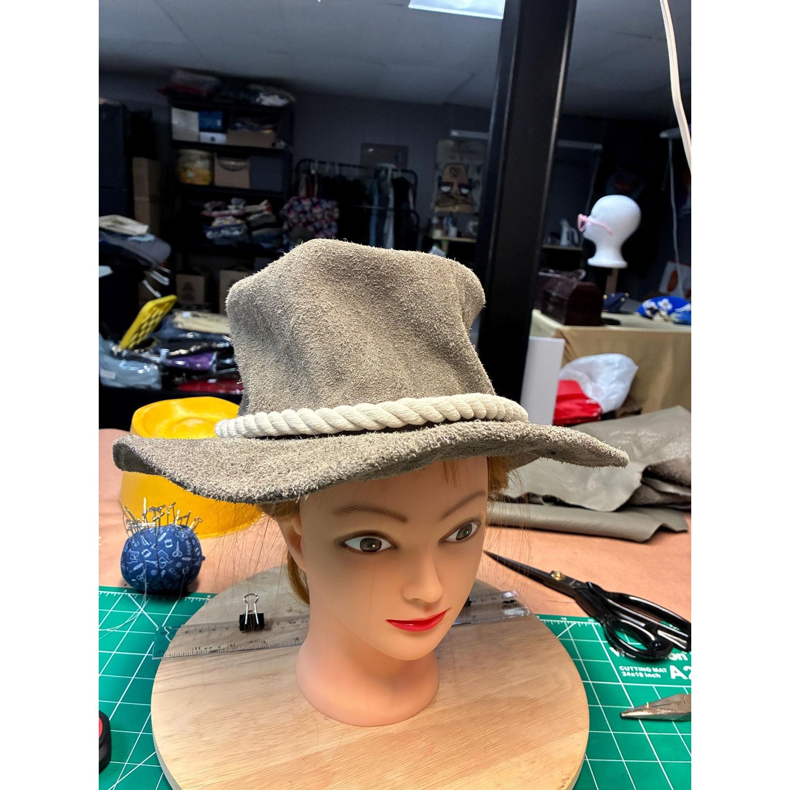 Other Elle-May Hill Billy Hat, OOAK Top Grain Leather, Handmade Size ONE SIZE - 7 Thumbnail
