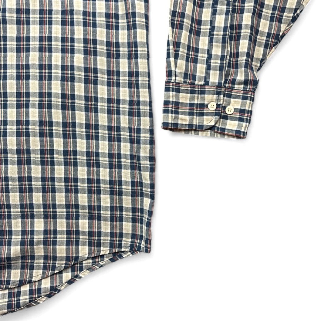 Bill Blass VINTAGE Bill Blass Shirt Plaid Button-Down Long Sleeve 2XL Navy Blue Casual Mens 90s Size US XXL / EU 58 / 5 - 6 Thumbnail