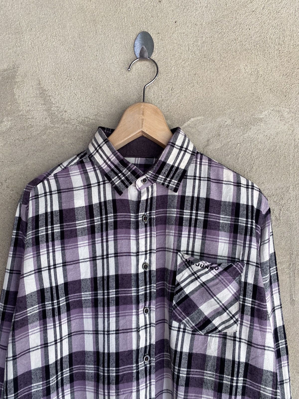 Japanese Brand Mr. Junko Rare Design Plaid Tartan Flannel Shirt Button Up Size US M / EU 48-50 / 2 - 3 Thumbnail