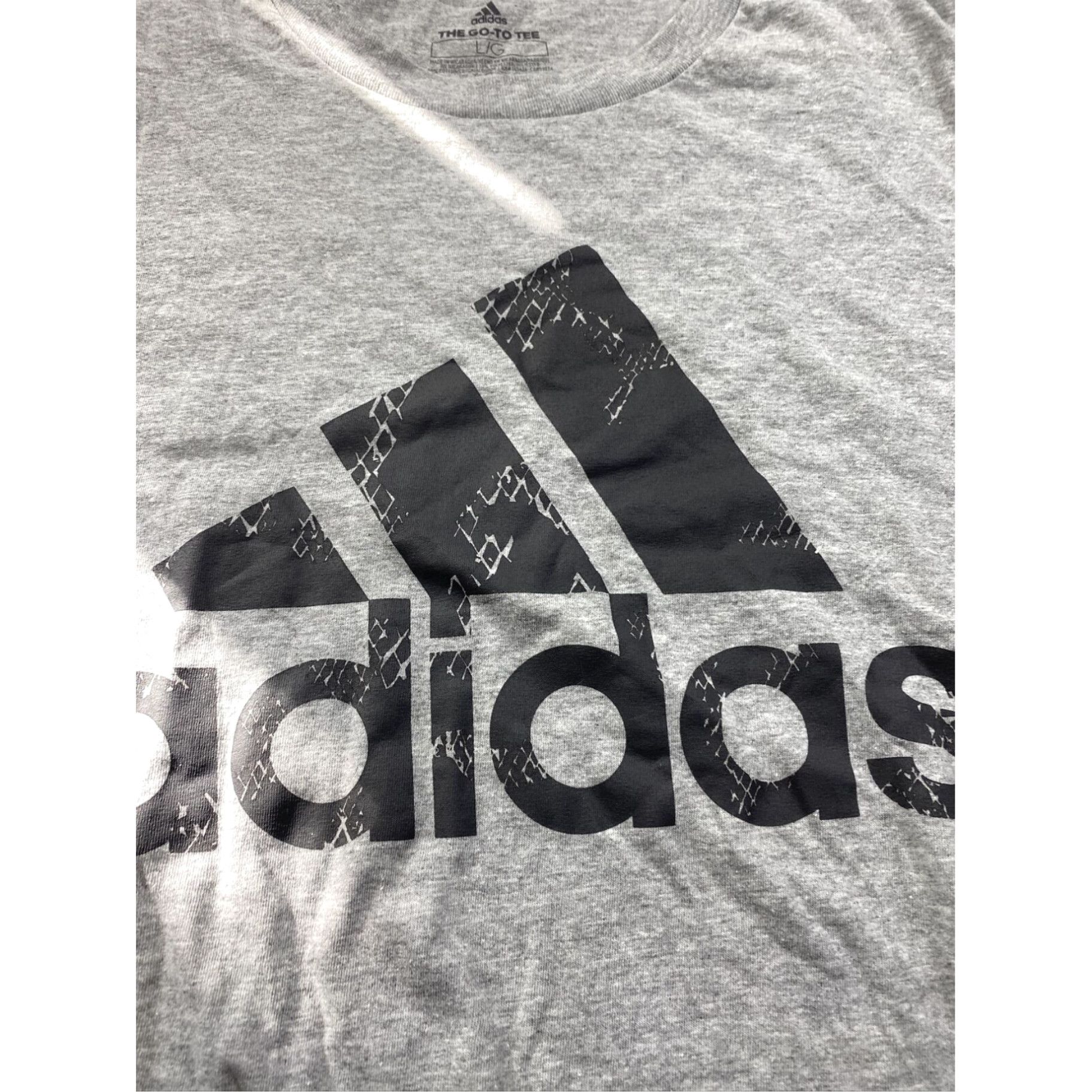 Adidas Adidas The Go-To Tee Sz Large Mens Gray 90% Cotton 10% Polyester Size ONE SIZE - 2 Thumbnail