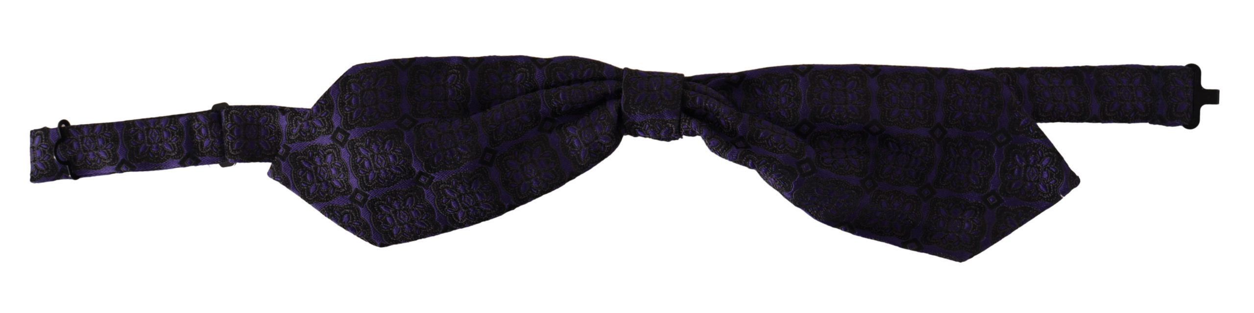 Dolce & Gabbana Elegant Blue Geometric Silk Bow Men's Tie Size ONE SIZE - 1 Thumbnail