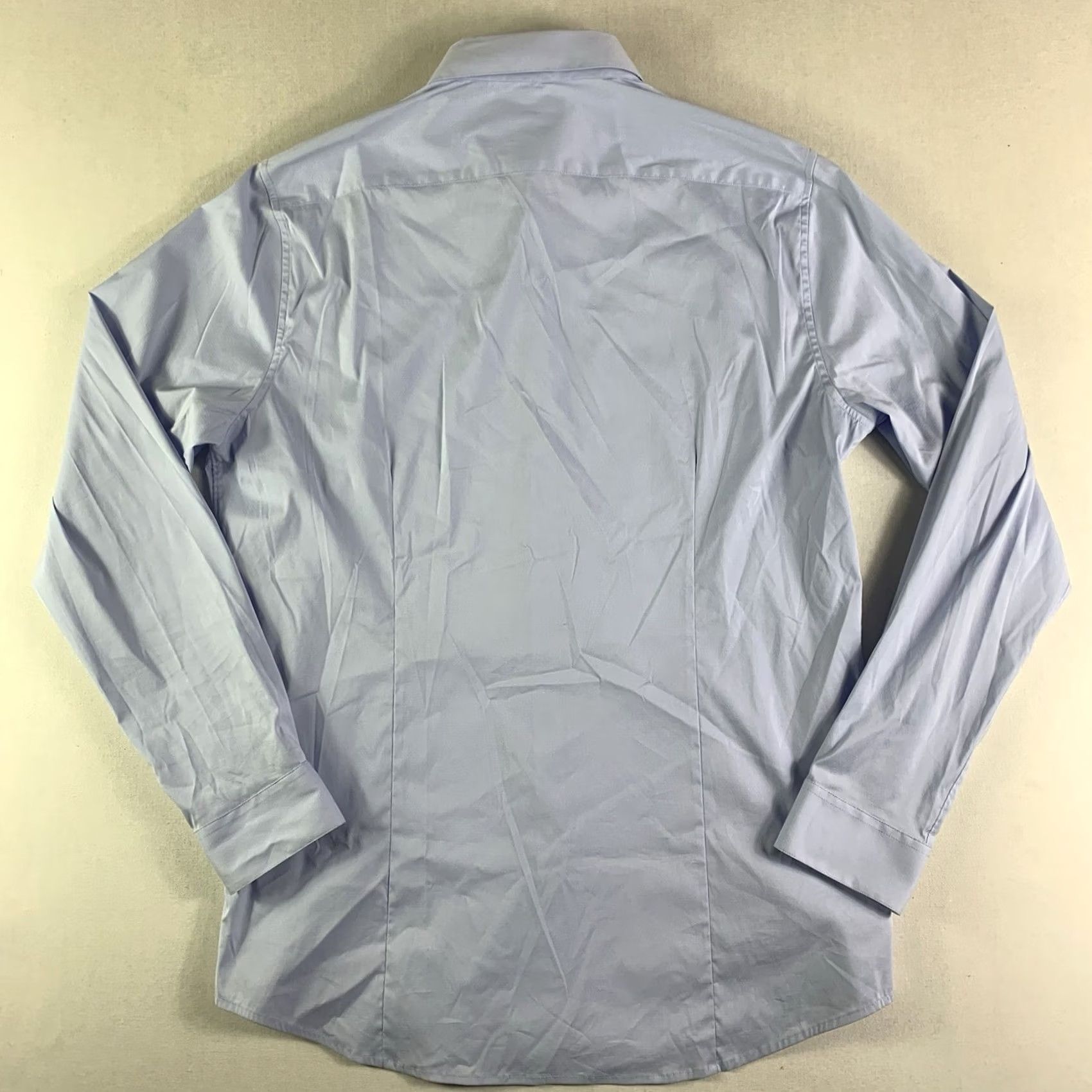 Theory Theory Button Up Shirt Mens 17L 34-35 Blue Long Sleeve Cotton Spandex Stretch Knit Nylon Cotton Blend Regular Collar Button-Front Brand Theory Mens Size US XL / EU 56 / 4 - 7 Thumbnail