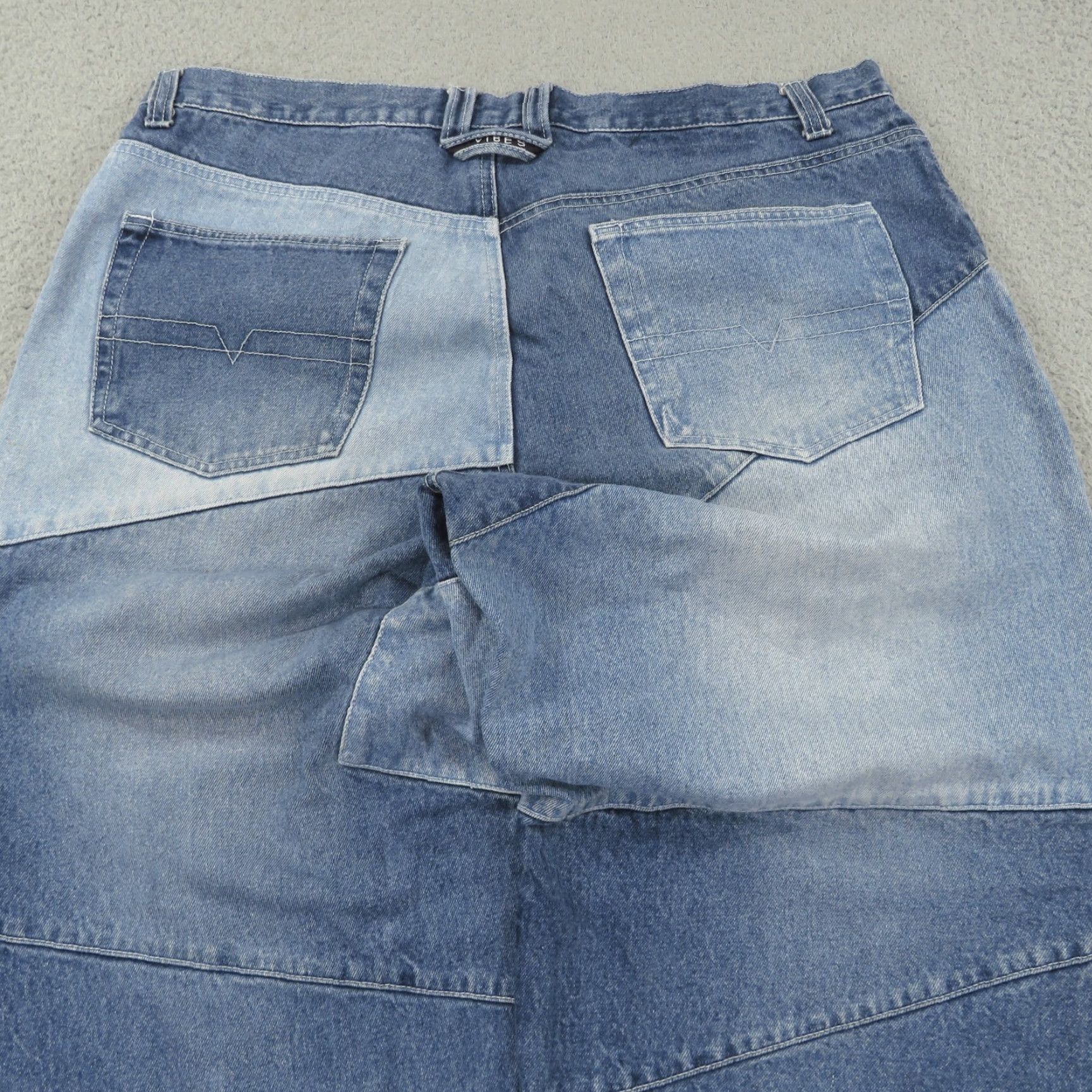 VIBE VIBES Baggy Jeans Mens 40 Y2K Patchwork Skater Grunge Wide 10 Leg Opening Pipes VIBES Jeans Size US 40 / EU 56 - 3 Thumbnail