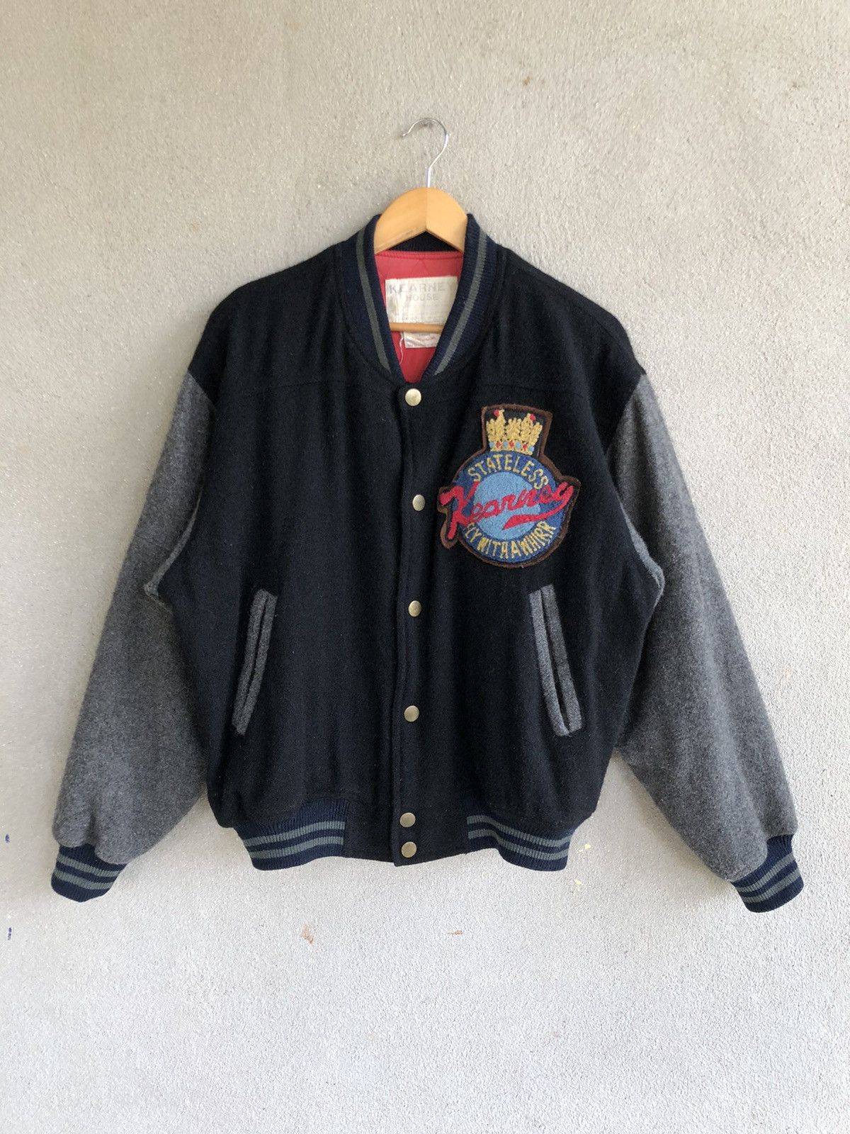 MLB Vintage KEARNEY HOUSE Fighter baseball wool Varsity jacket Size US L / EU 52-54 / 3 - 1 Thumbnail