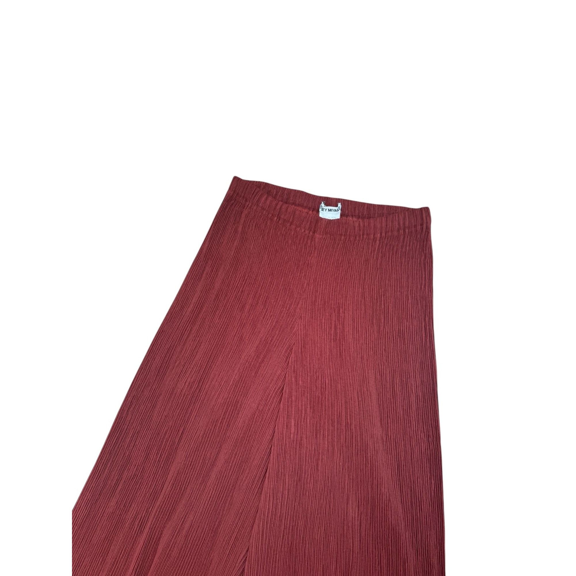 Issey Miyake Burgundy Pleats Please Pants Size 27" / US 4 / IT 40 - 2 Thumbnail