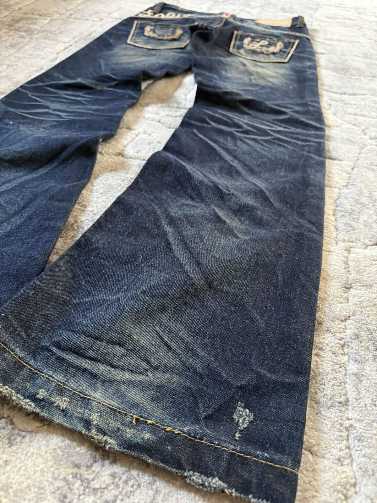 If Six Was Nine Lolita Concert Club Shadow Mud Wash Studded Flared Jeans Size US 30 / EU 46 - 14 Thumbnail