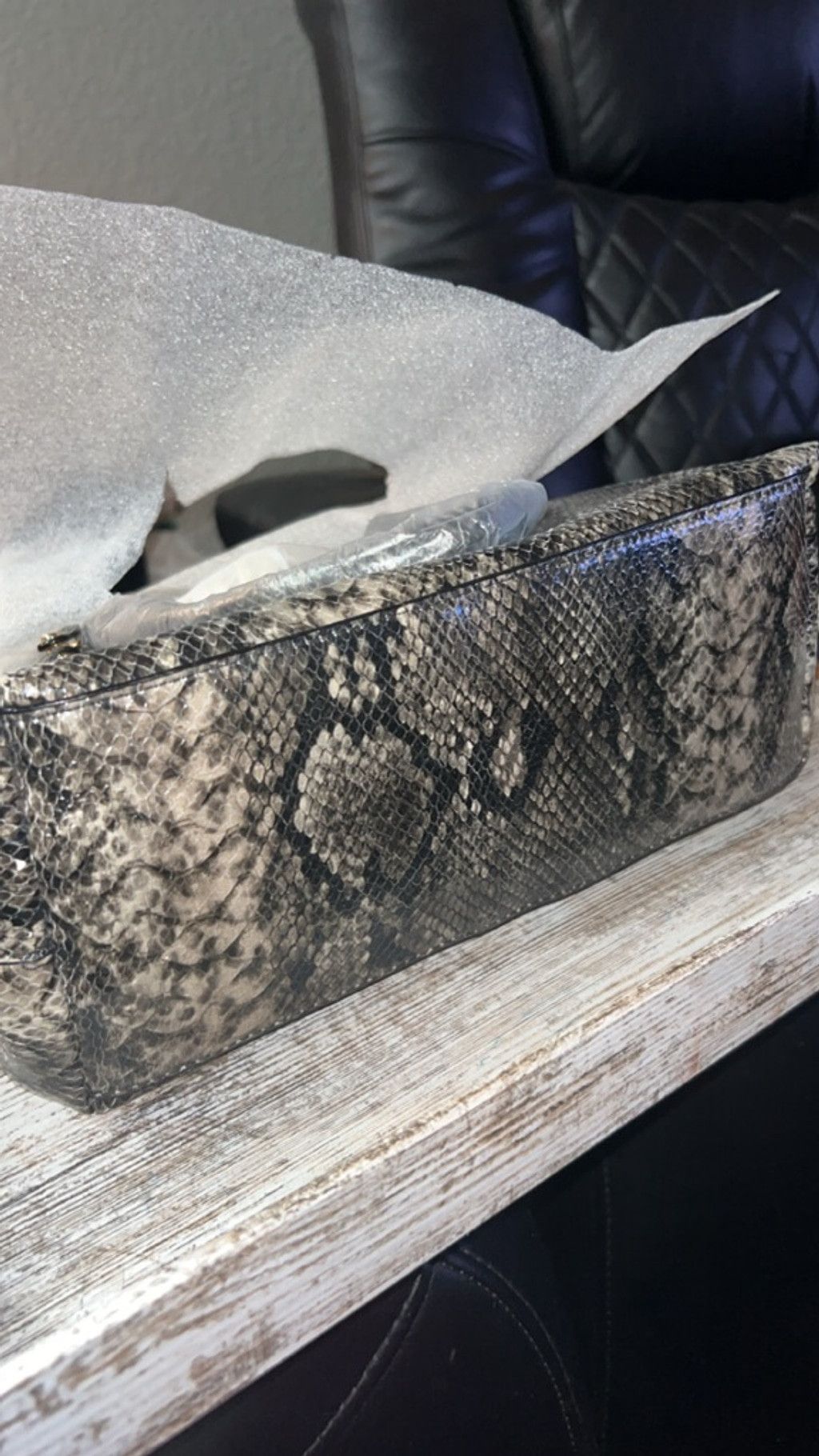 Victoria's Secret Women's Victoria's Secret One Size Snake Print Tote Bag Brow Size ONE SIZE - 4 Thumbnail