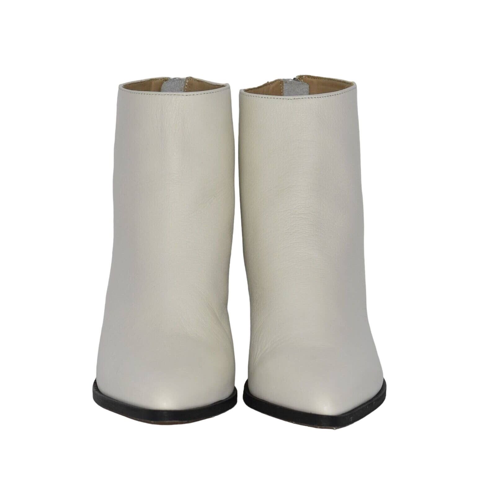 Bill Blass BILL BLASS Payton White Goat Leather Bootie Shoes Sz 6 $228 Size US 6 / IT 36 - 3 Thumbnail