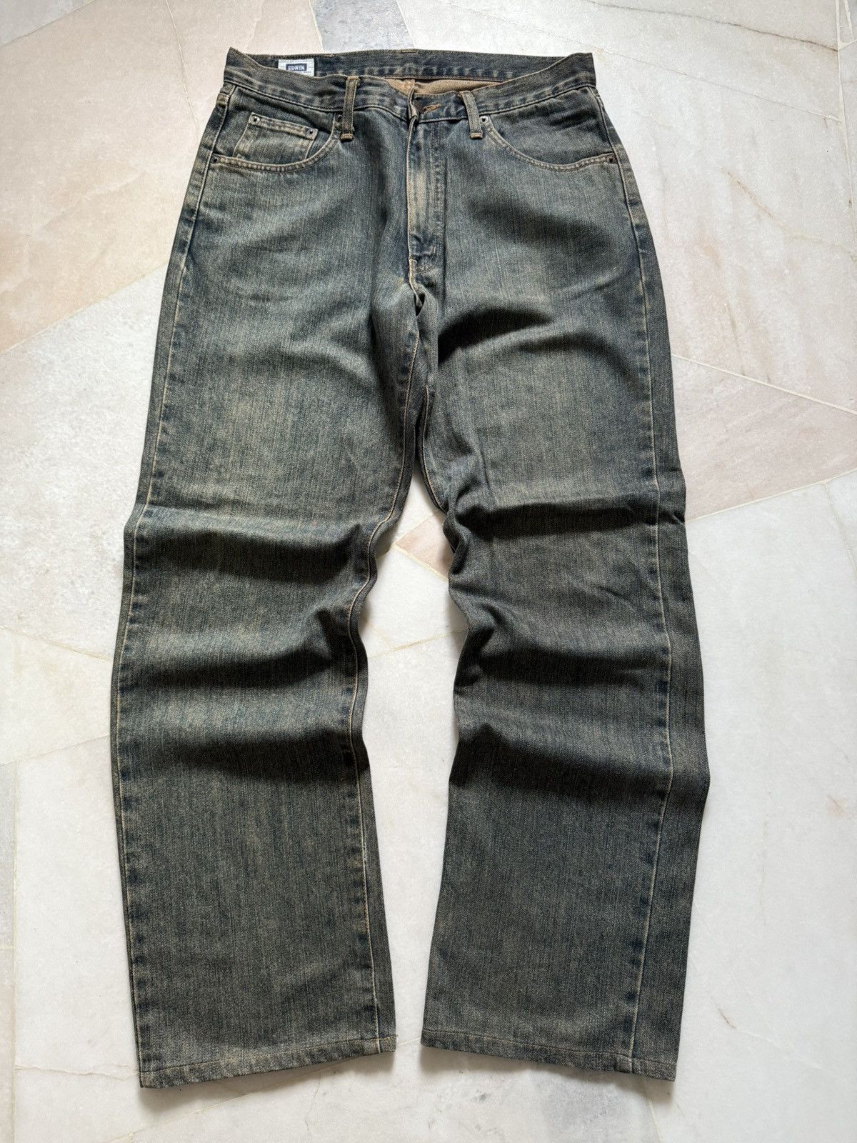 Japanese Brand Vintage 90s Edwin 404 rusty pants Size US 31 - 1 Thumbnail