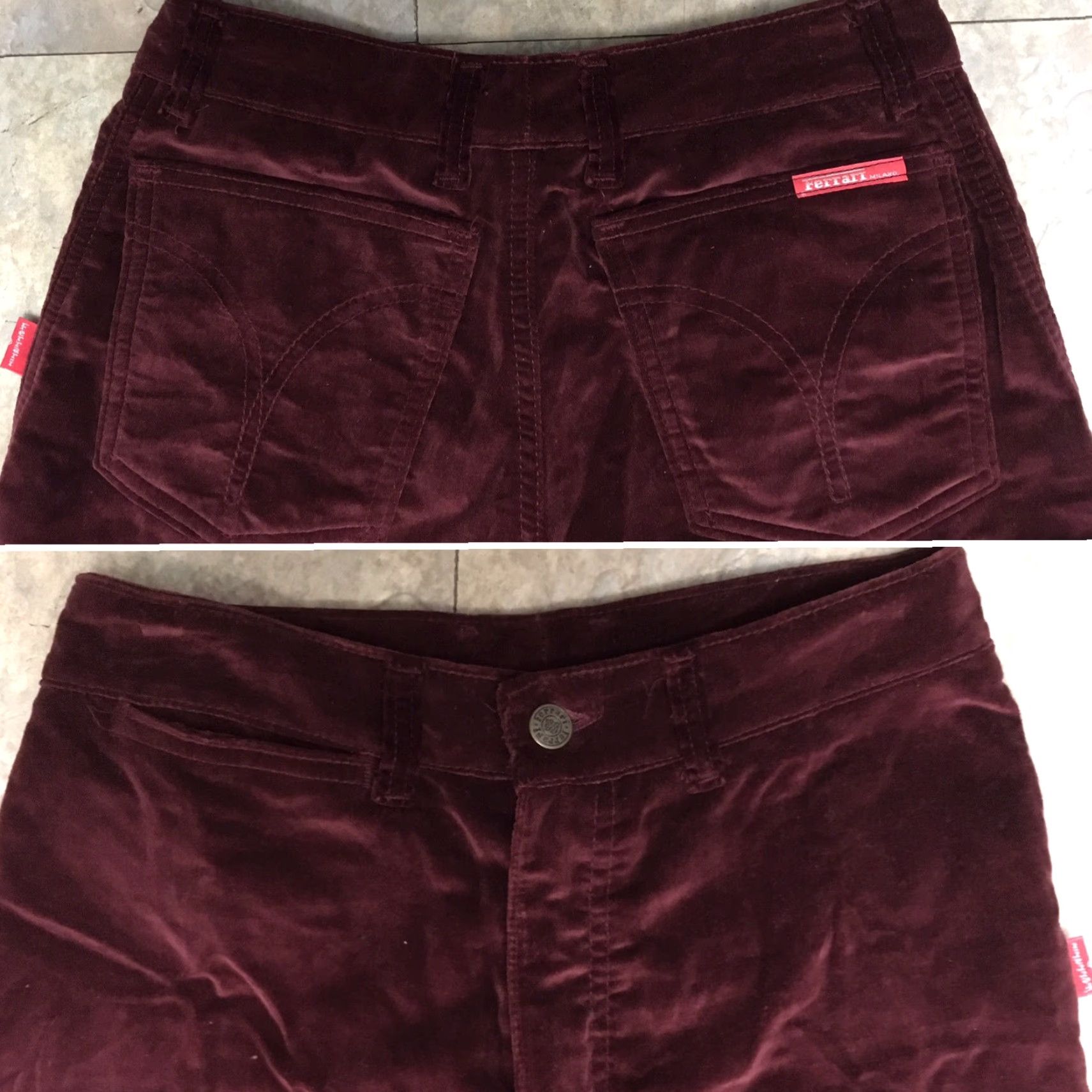 Ferrari VINTAGE Ferrari Velveteen High Waist Pants 27" Waist Sz 40 1970s Disco Brown 100% Cotton Velveteen Mens Size 27" / US 4 / IT 40 - 4 Thumbnail