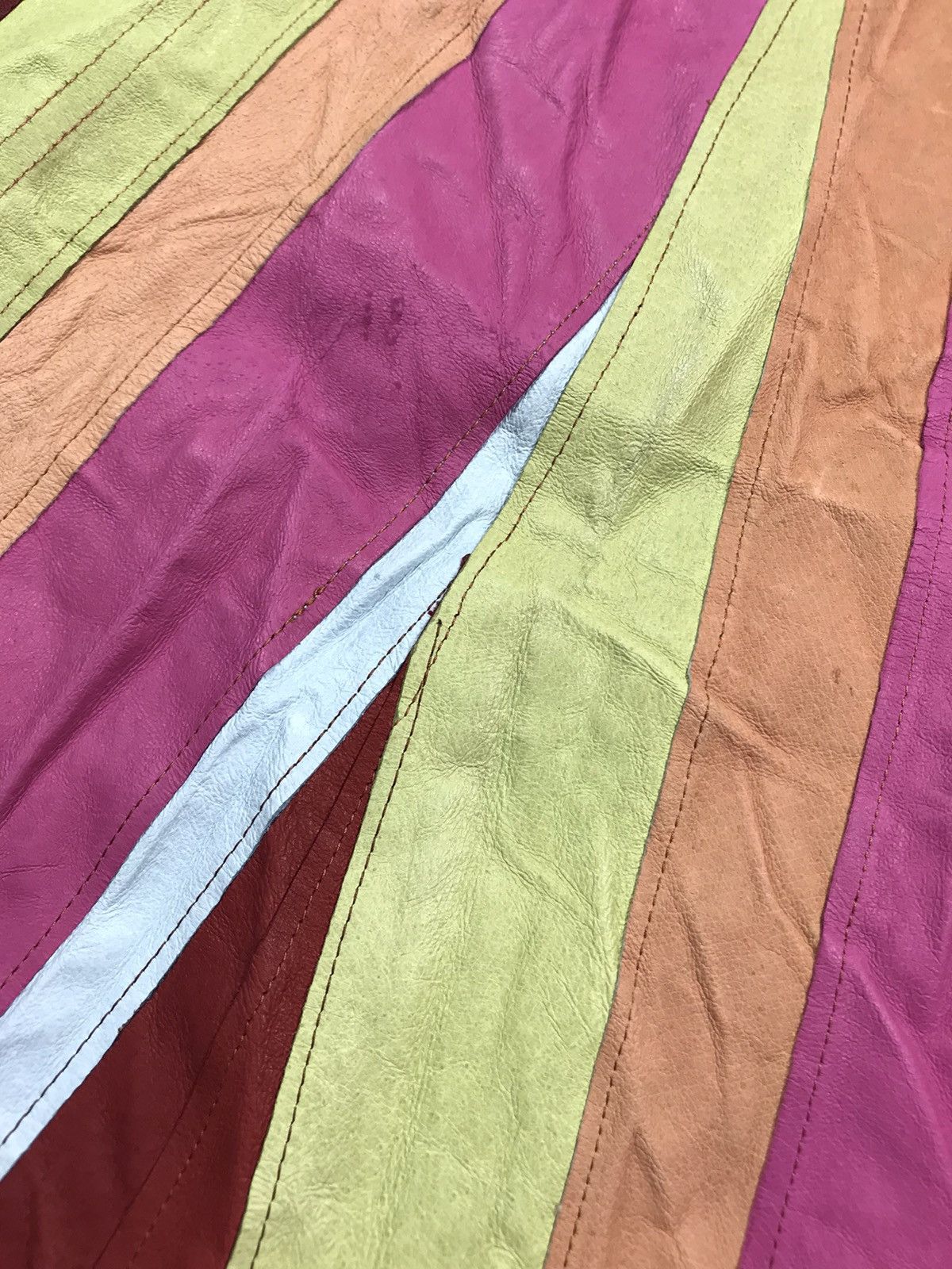 Dolce & Gabbana VINTAGE Y2K DOLCE & GABBANA PATCHWORK LEATHER SKIRTS Size 31" - 13 Thumbnail