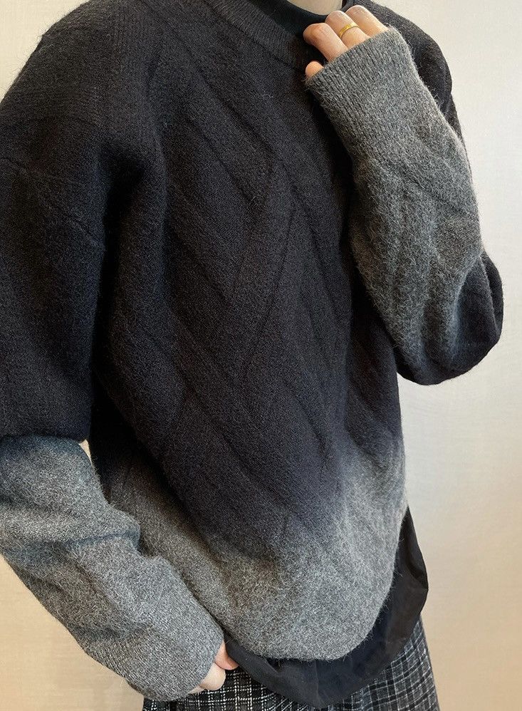 Japanese Brand × Vintage Avant garde fashion punk cable knit gradient effect sweater Size US XL / EU 56 / 4 - 1 Thumbnail