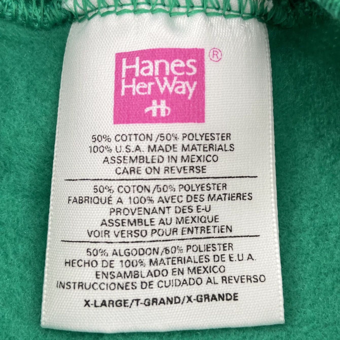 Hanes VINTAGE Hanes Sweater Womens Extra Large Green Solid Fleece Pullover XL Body: Organic Cotton, Polyester? Wait. Size XL / US 12-14 / IT 48-50 - 6 Thumbnail