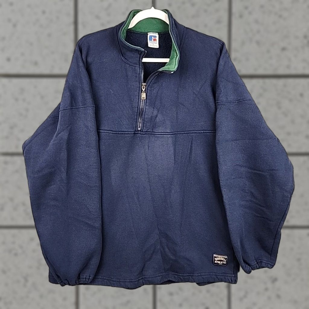 【激レア】Russell HALF ZIP sweat USA製　90s XL 90's】【Made in USA】RUSSELL ハーフジップスウェット XL