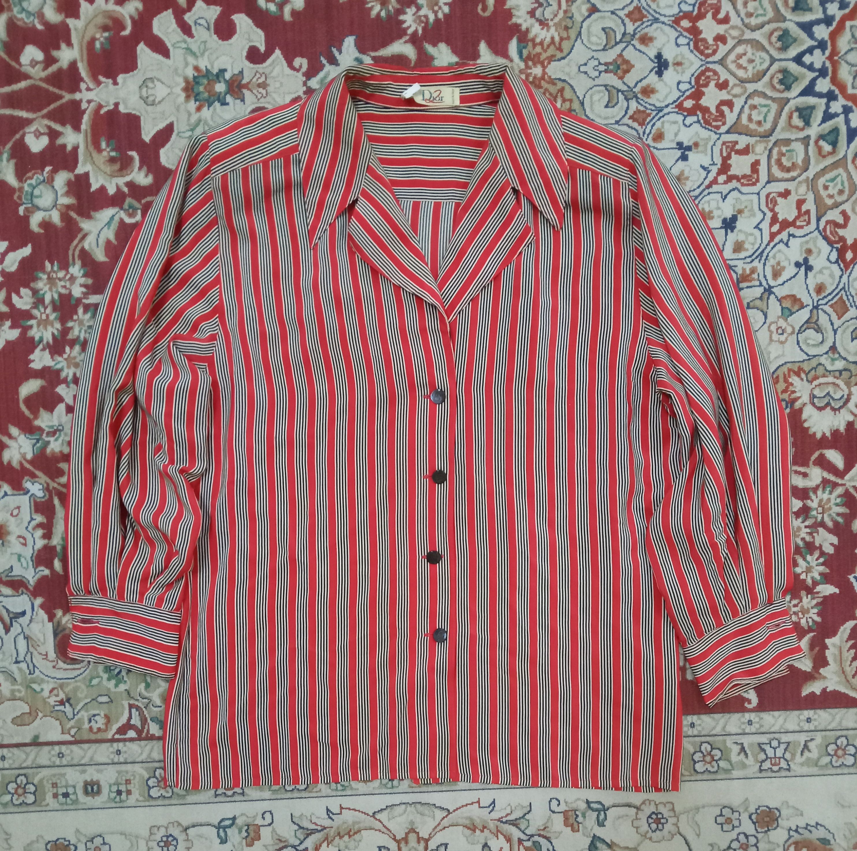 Dior × Vintage Vintage Dior Stripes Rare Button up/ Blouse Size M / US 6-8 / IT 42-44 - 1 Thumbnail