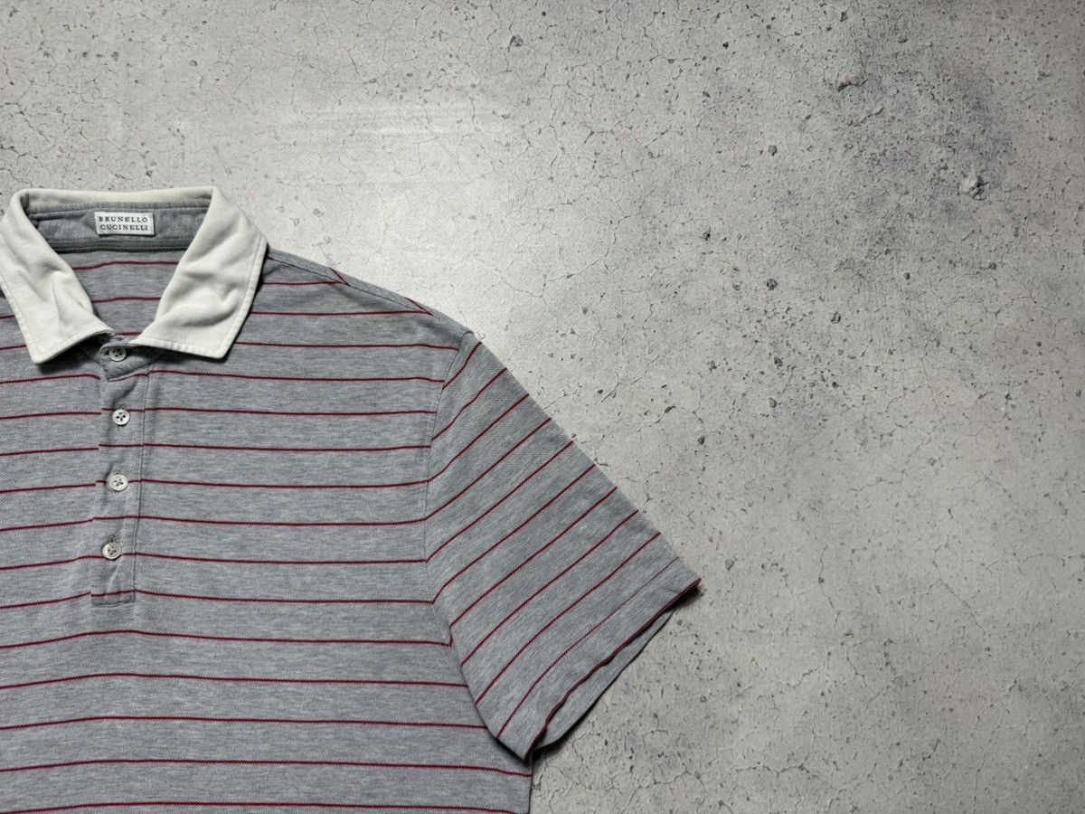 Brunello Cucinelli Brunello Cucinelli Striped Luxury Polo Shirt Size US M / EU 48-50 / 2 - 2 Thumbnail