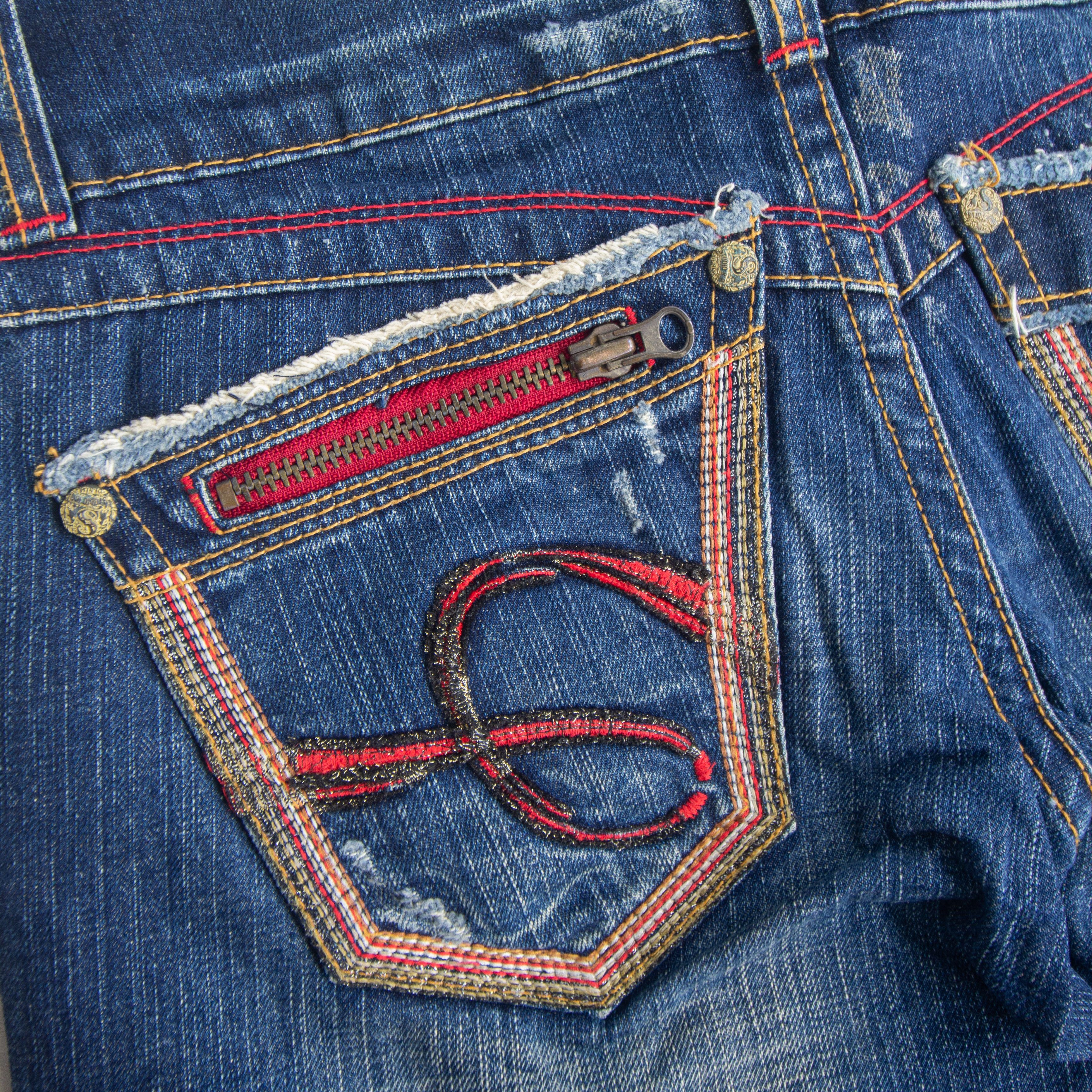Japanese Brand Red Pepper Low Waist Bootcut Jeans Size 26" / US 2 / IT 38 - 10 Thumbnail