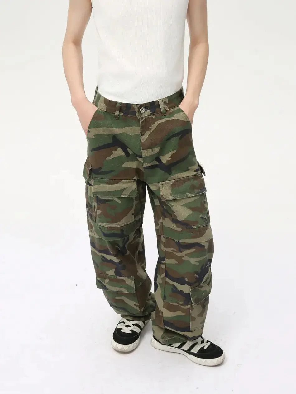 Japanese Brand Retro camouflage casual pocket jeans Size US 32 / EU 48 - 4 Thumbnail