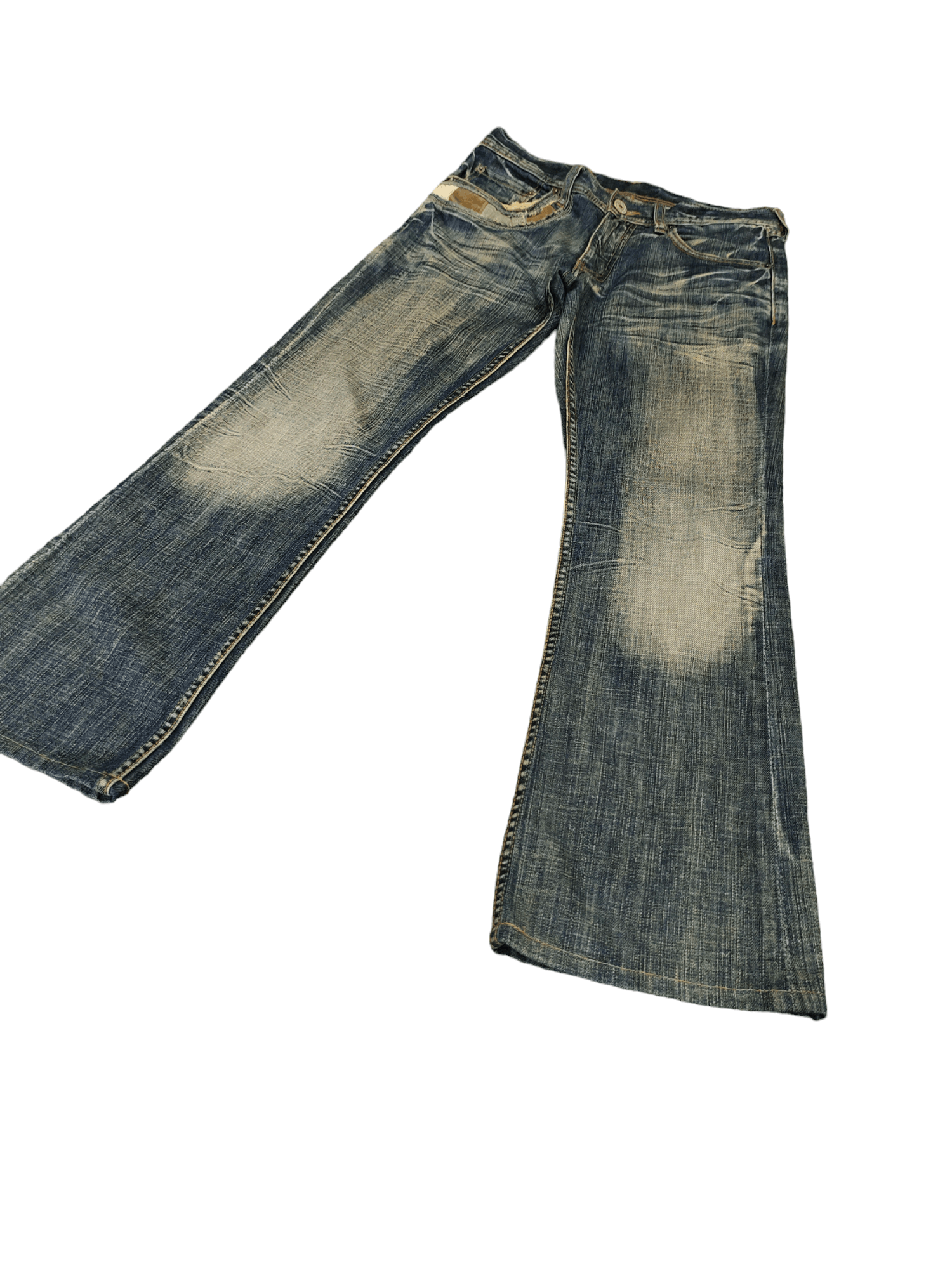 If Six Was Nine Flare Jean Different Rupert Leather Patchwork Pocket Bootcut Size US 30 / EU 46 - 11 Thumbnail