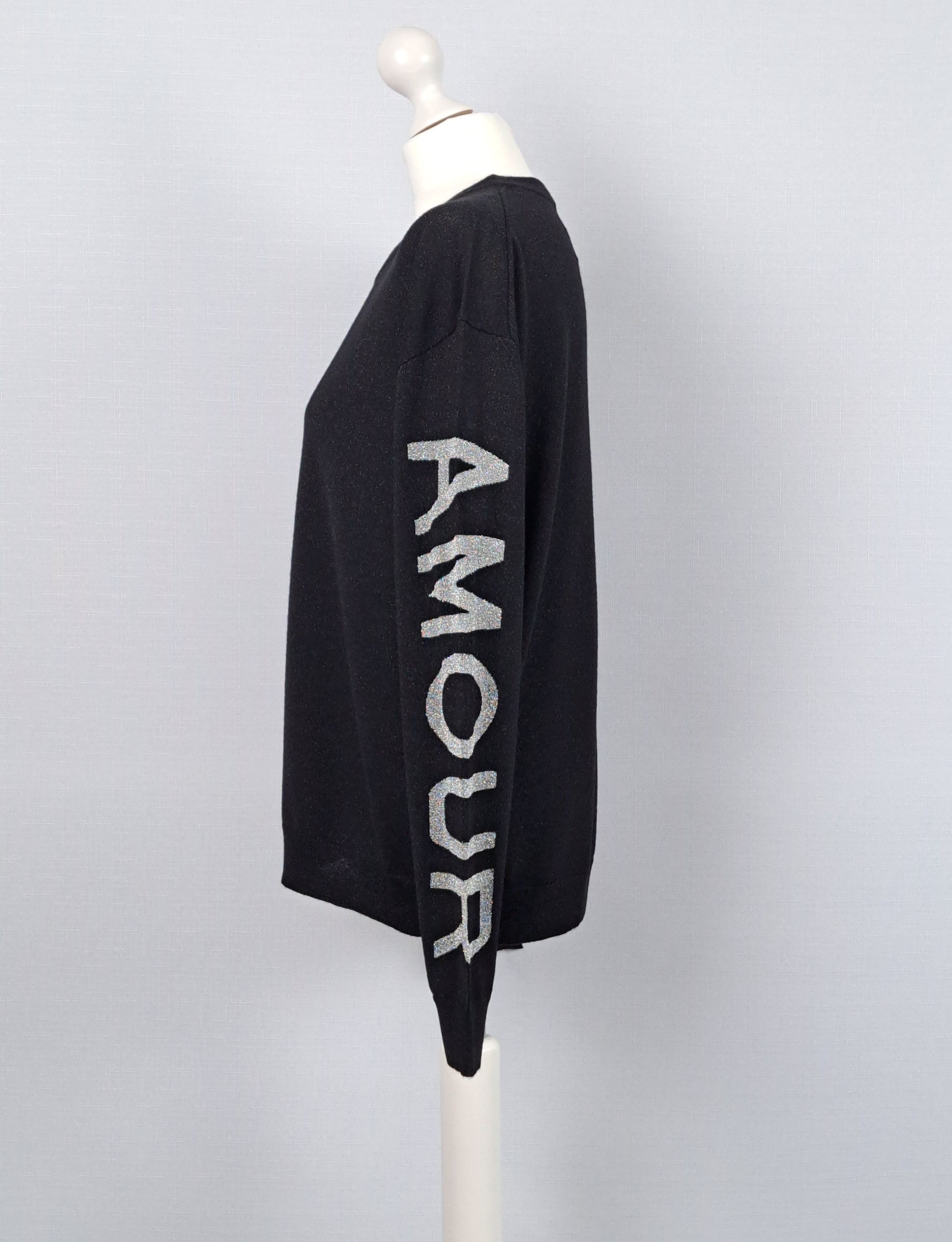 Zadig & Voltaire Zadig & Voltaire "AMOUR" black metallic sheen pullover. Size M / US 6-8 / IT 42-44 - 4 Thumbnail