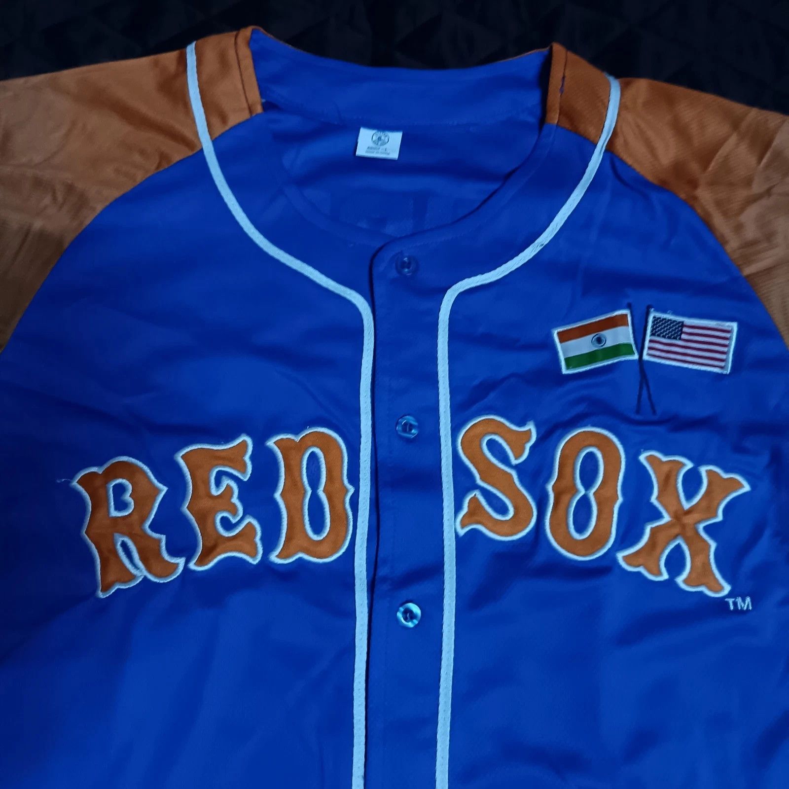 MLB Boston Red Sox India Celebration SGA MLB Baseball Jersey Size US L / EU 52-54 / 3 - 2 Thumbnail