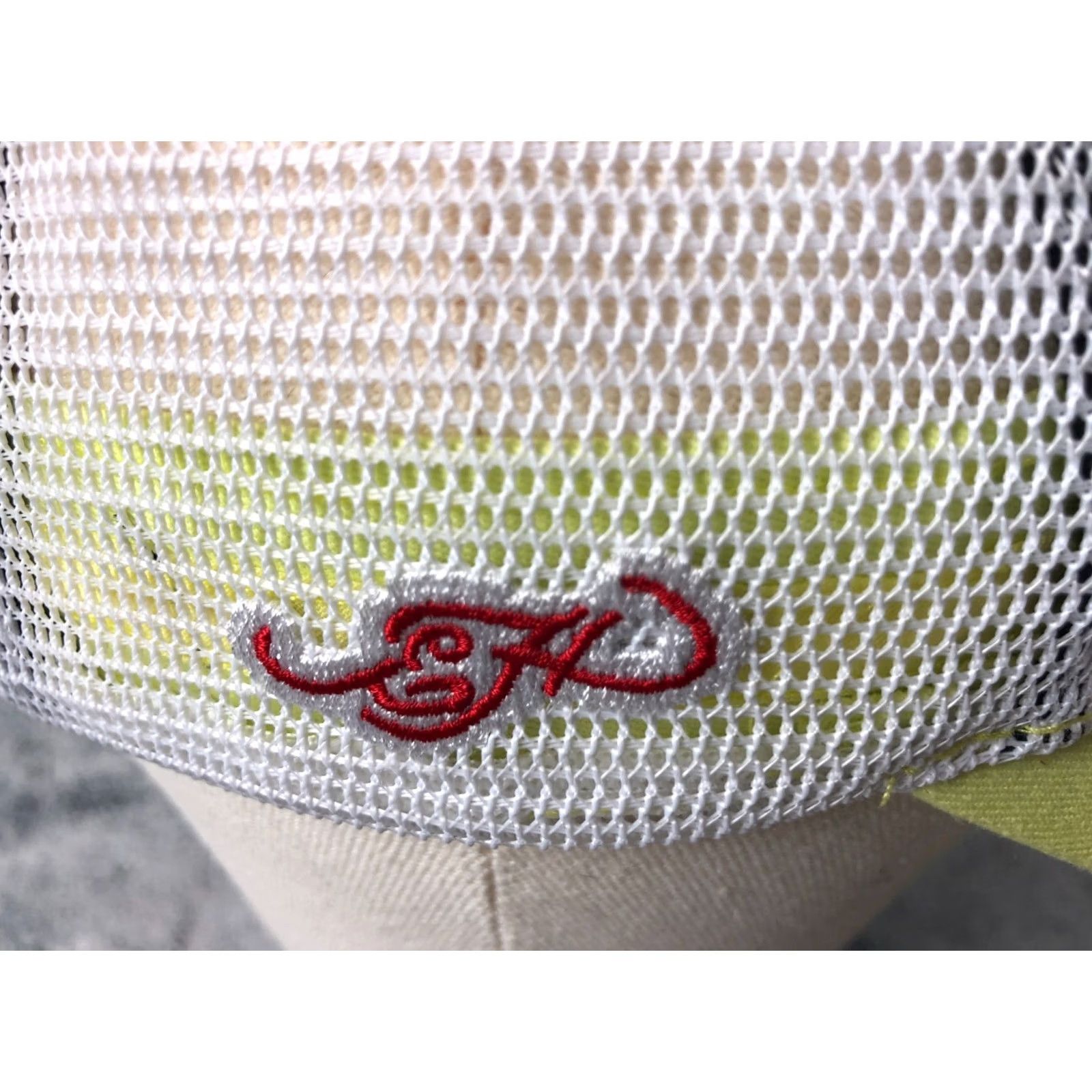 Ed Hardy Ed Hardy Men's Trucker Cap Yellow Cotton Adjustable Embroidered Floral Love Hat OSFA Size ONE SIZE - 5 Thumbnail