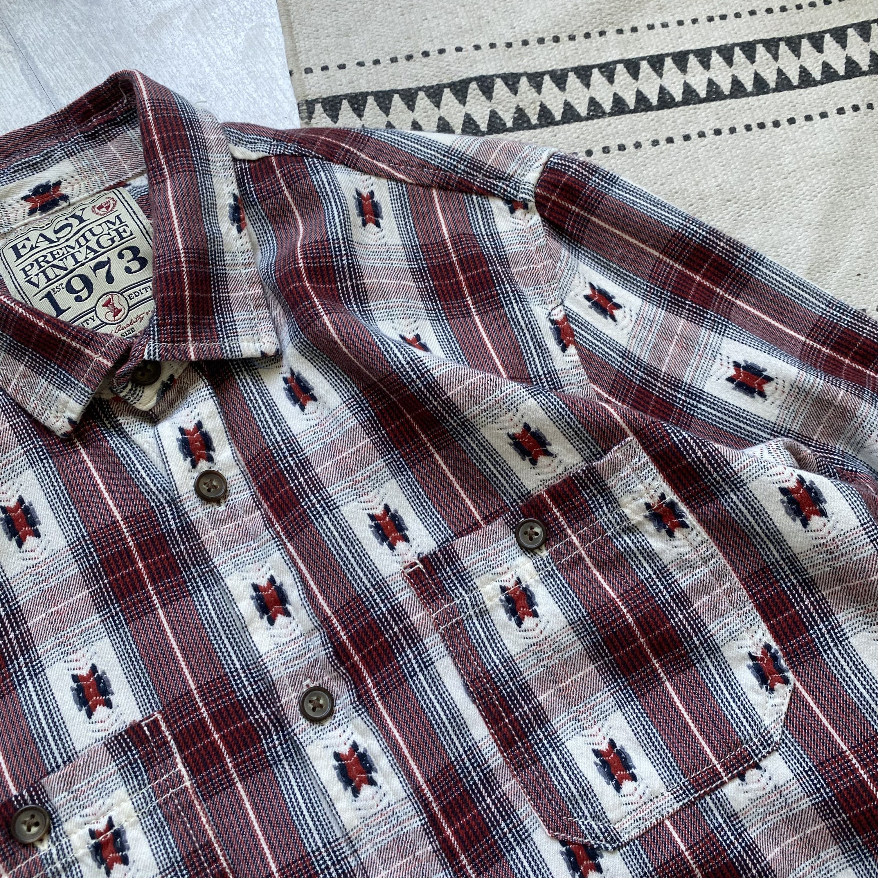 Cowboy Equipment 👔 Vintage 2000s Flannel Cowboy Western shirt Lee Wrangler Size US M / EU 48-50 / 2 - 4 Thumbnail