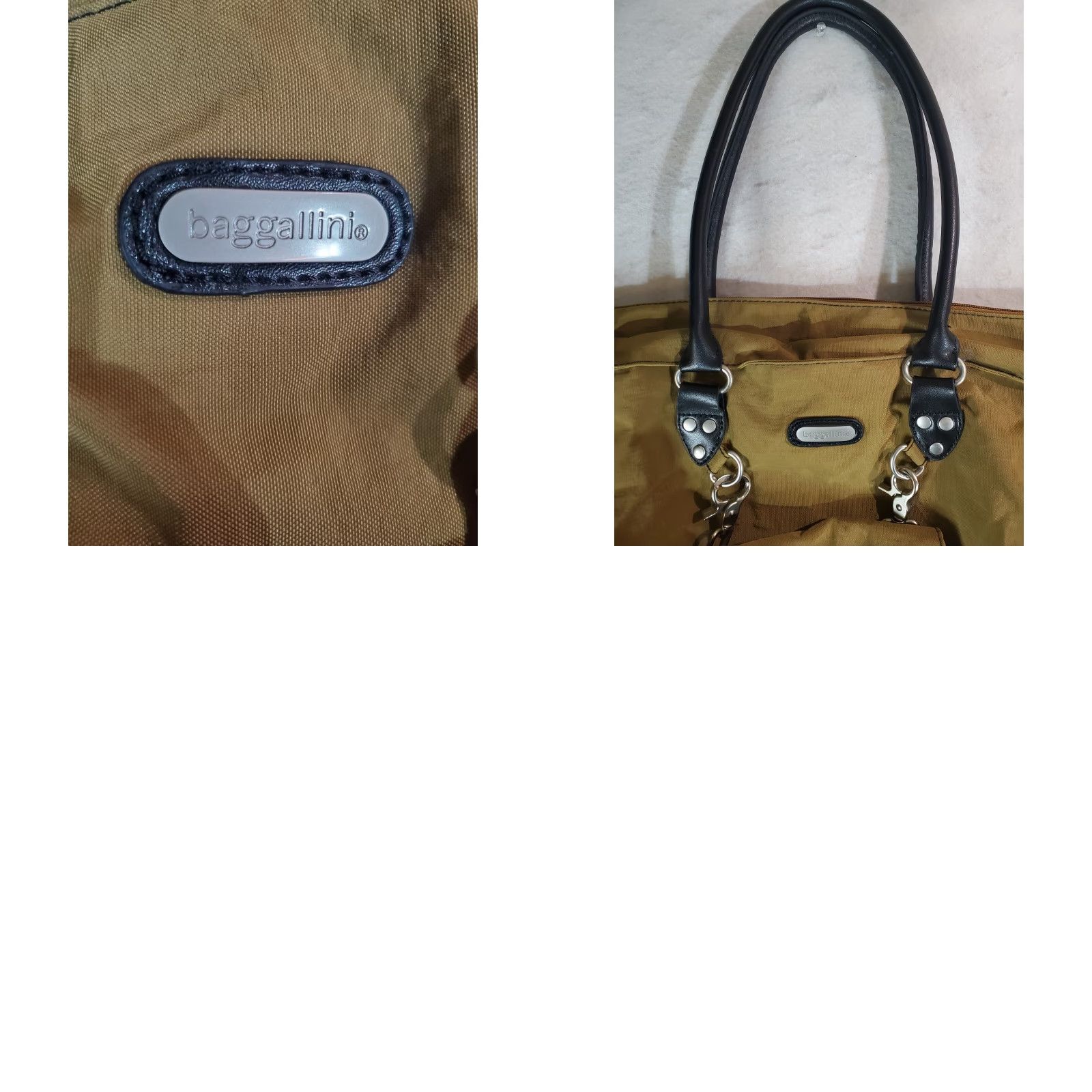 Vintage Baggallini Classic Oversized Travel Tote Matching Clip-on Purse Olive Green Size ONE SIZE - 8 Thumbnail