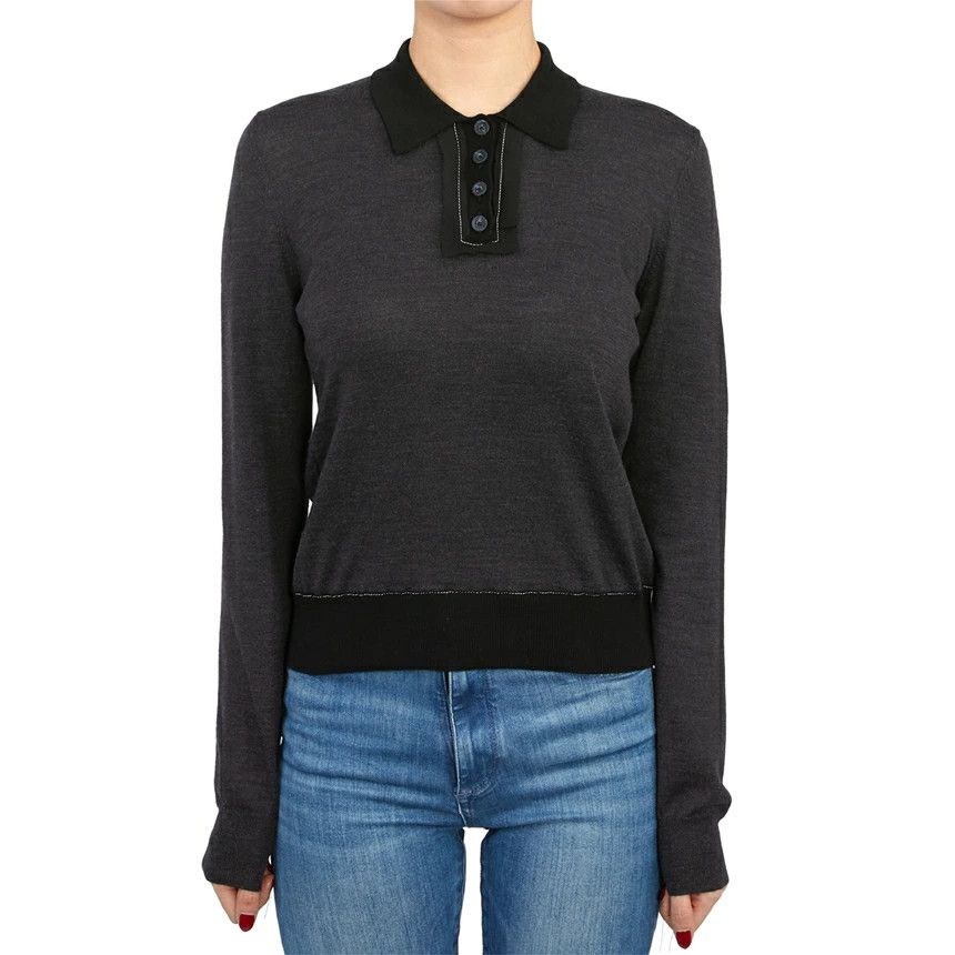 Maison Margiela o1y0625 Polo Sweater in Dark Gray/Black Size XS / US 0-2 / IT 36-38 - 1 Preview