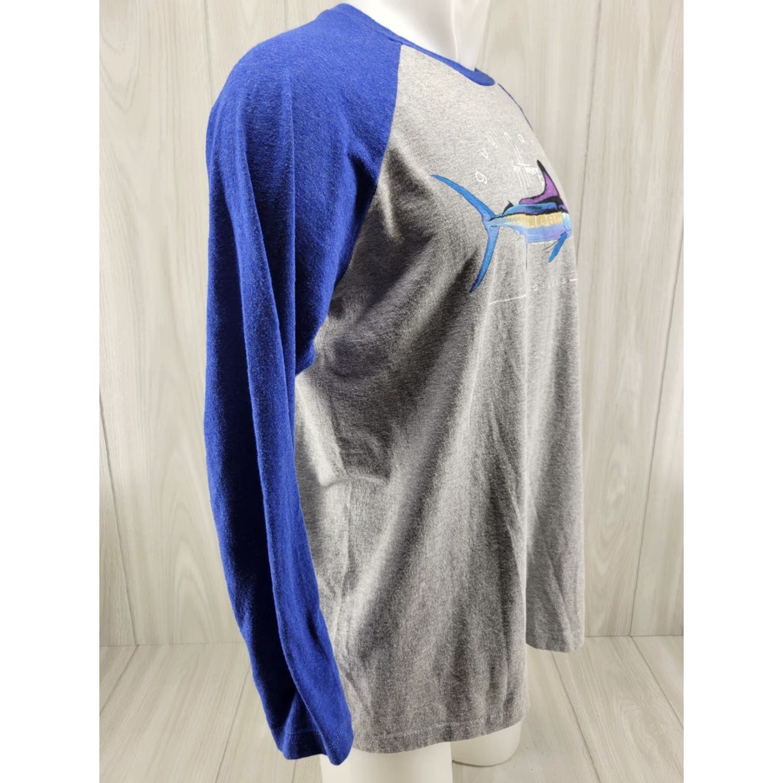 Guy Harvey VINTAGE Guy Harvey Shirt Adult Large Gray & Blue Modern Fit Long Sleeve Mens Size US L / EU 52-54 / 3 - 5 Thumbnail