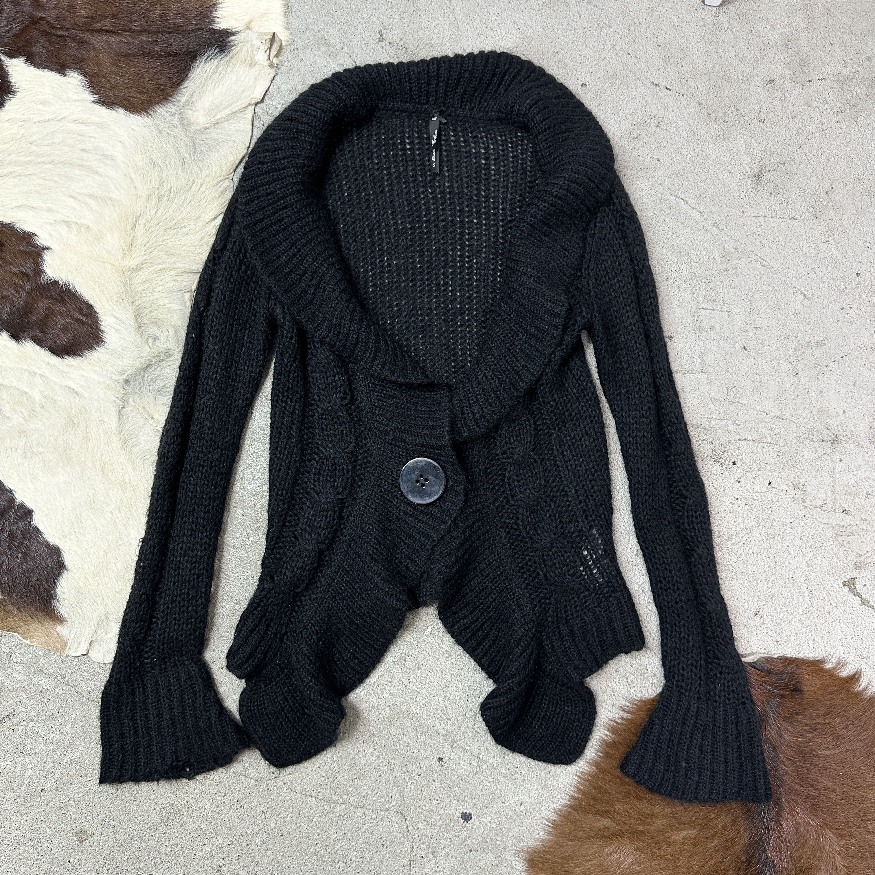 Vintage Vintage Avant Garde Mohair Big Button Cardigan Y2K Size S / US 4 / IT 40 - 8 Thumbnail