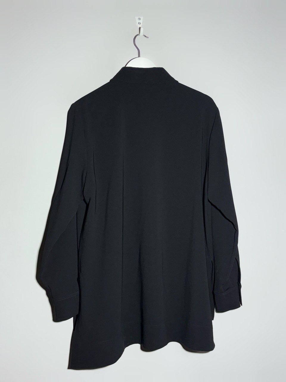 Marina Rinaldi Marina Rinaldi Triacetate Cady Tunic Shirt Black 350$ RRP Size XL / US 12-14 / IT 48-50 - 3 Thumbnail